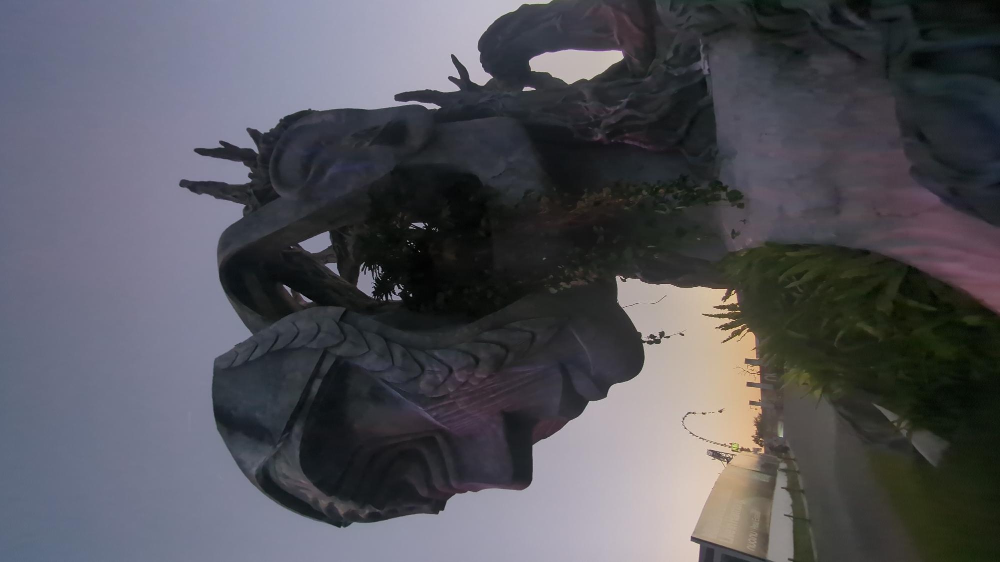 Large traditional sculptures displayed in Kediri Indonesia public space