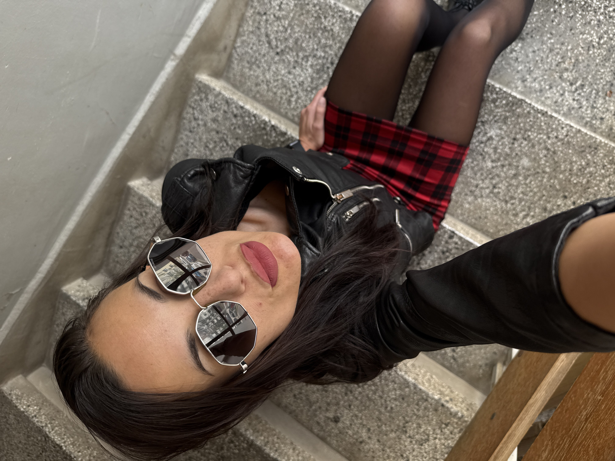 Woman photographed in building staircases, Pleven Bulgaria