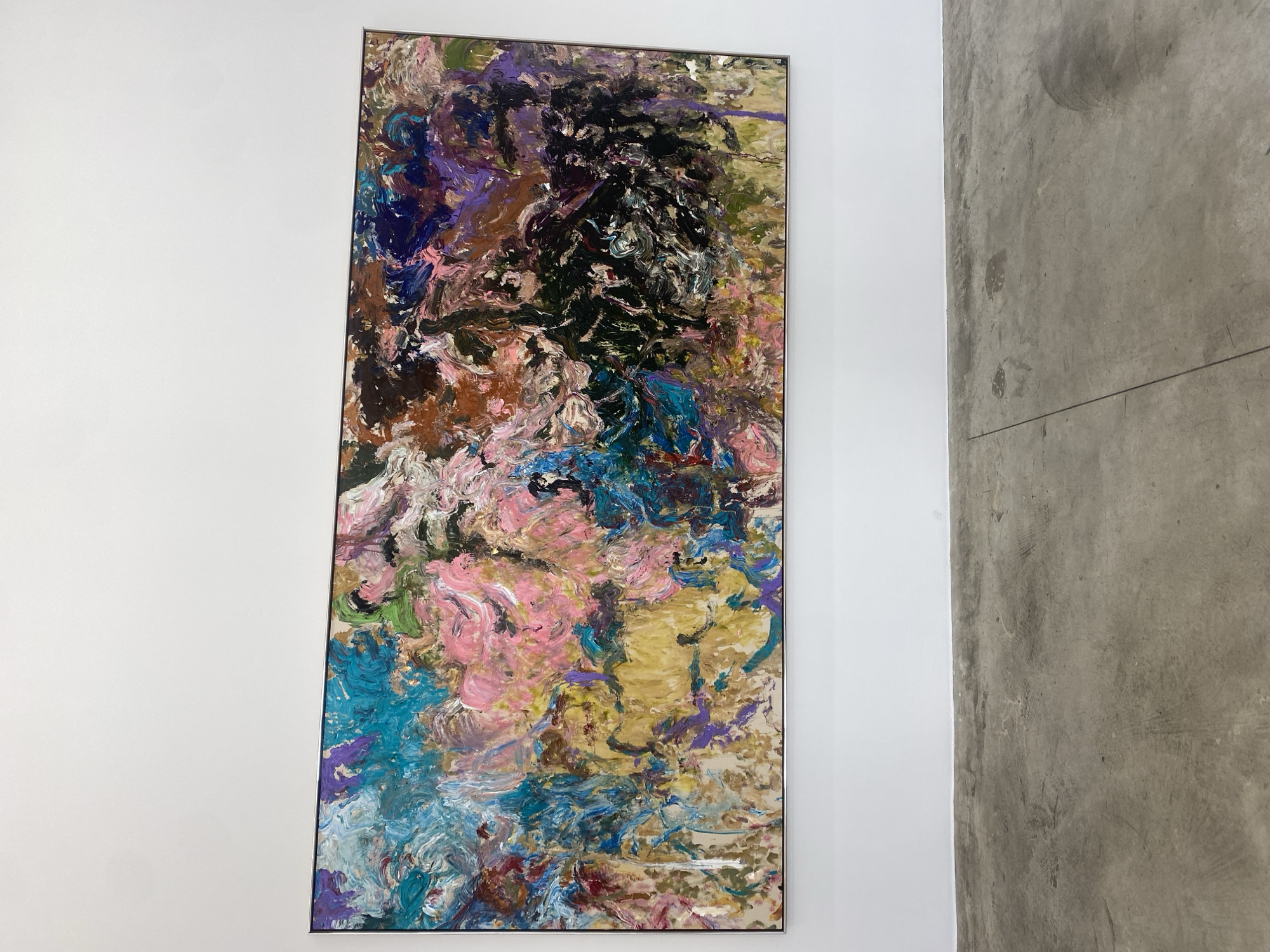 Paris gallery visitors document art viewing experience Friday morning