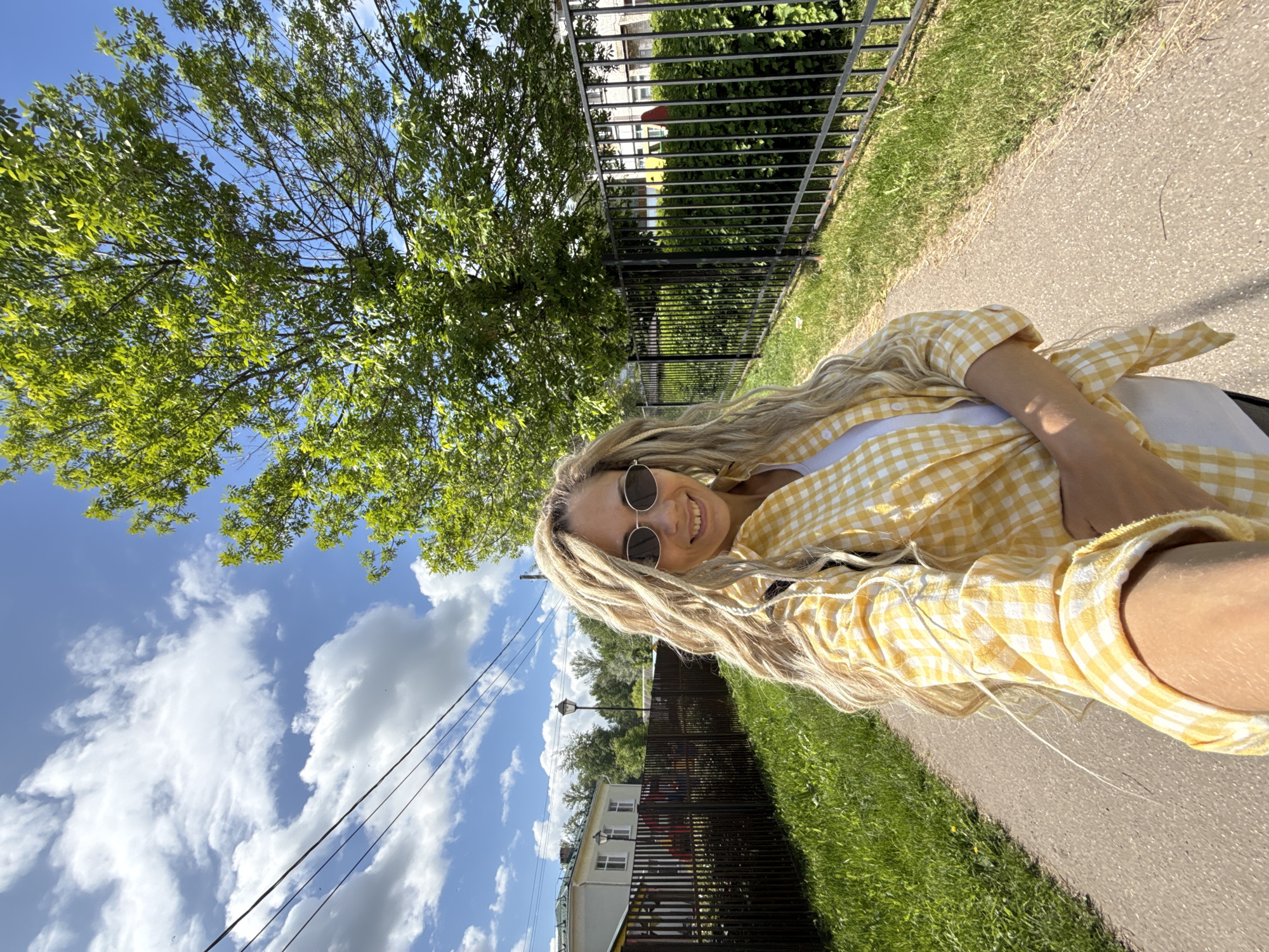 Mother and child enjoy sunny morning outdoors in Rusanovo
