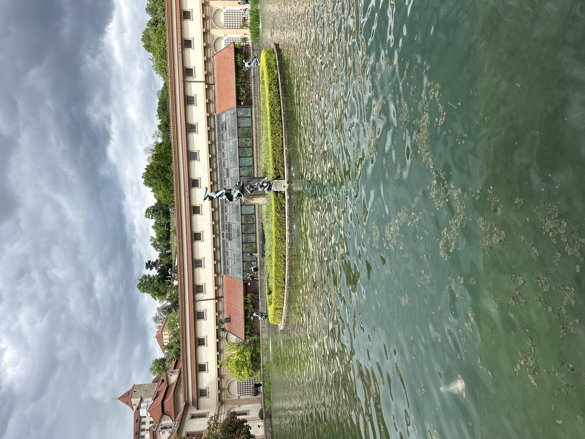 Water feature photographed at Wallenstein Palace in Prague