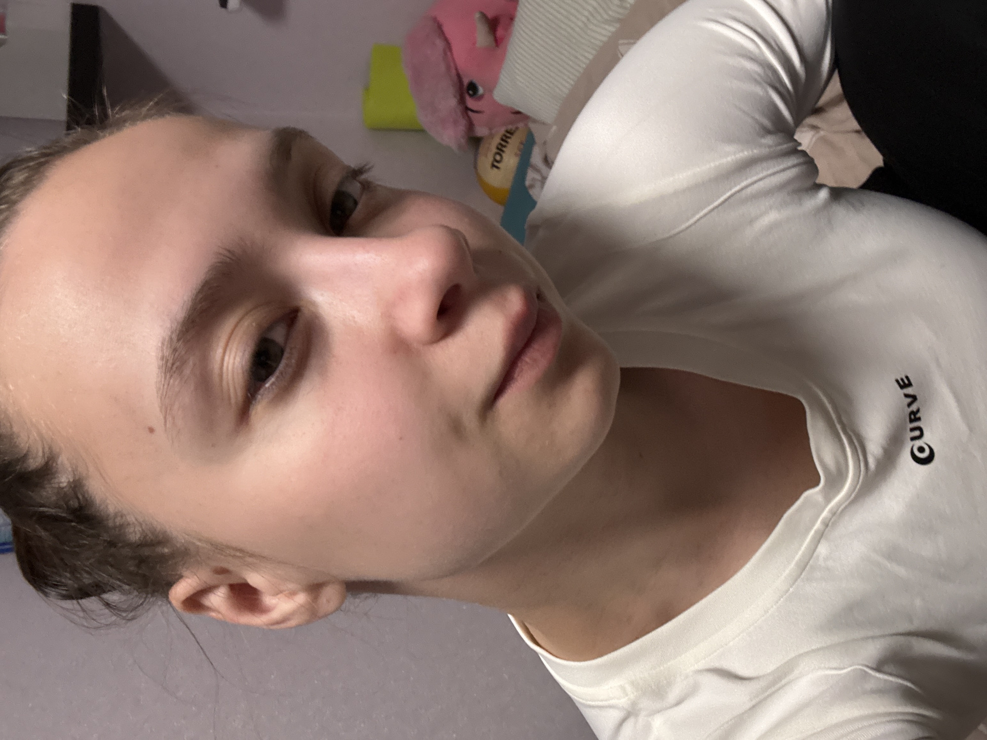 Woman photographed in white CURVE shirt in Прикамский, Russia