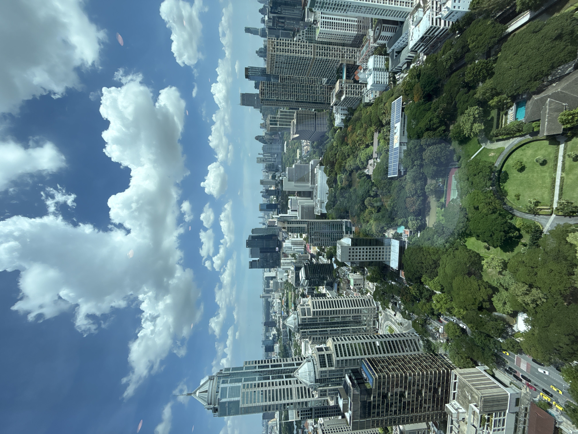 Lumphini Park and Bangkok skyline from the Park Hyatt