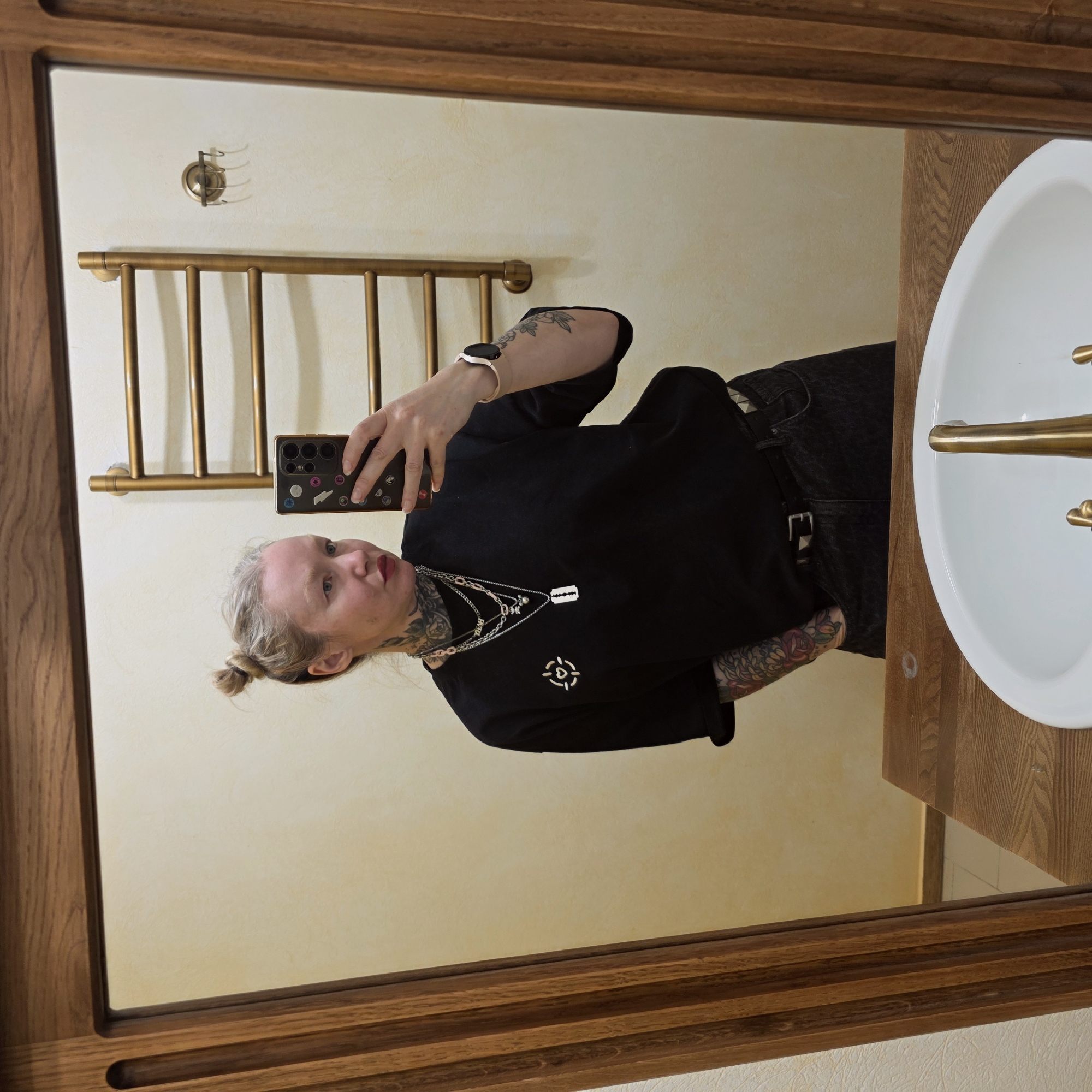 Bathroom selfie captured in rural Belarus village