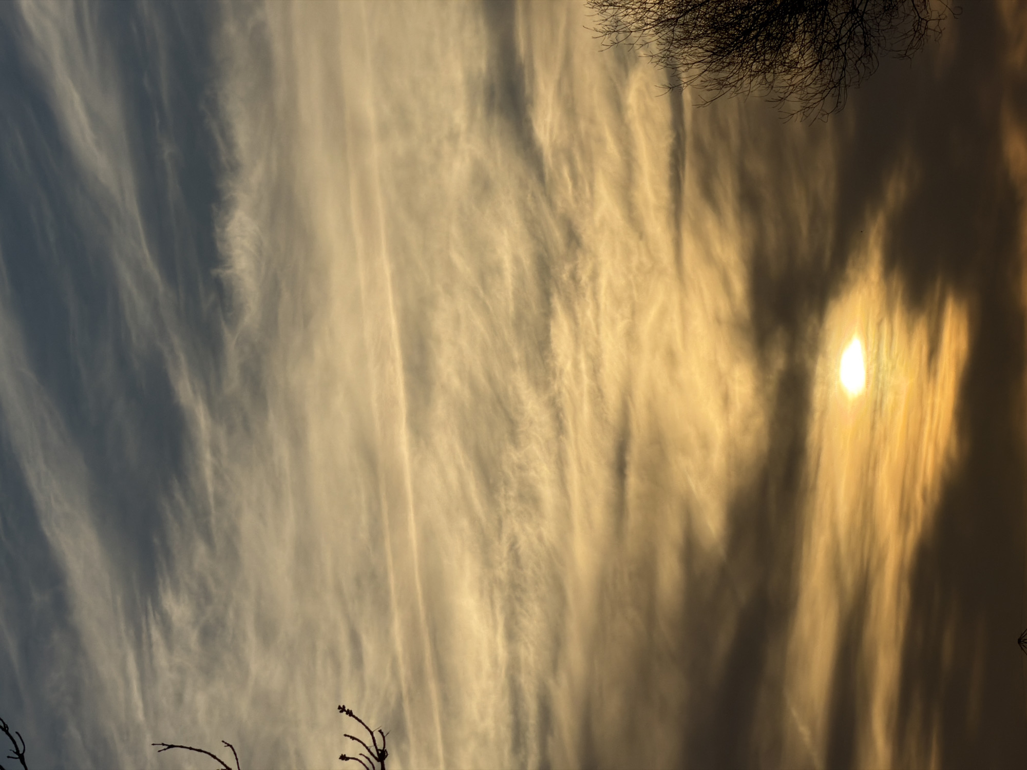 Evening sky observations capture moon and sunset in Pentre