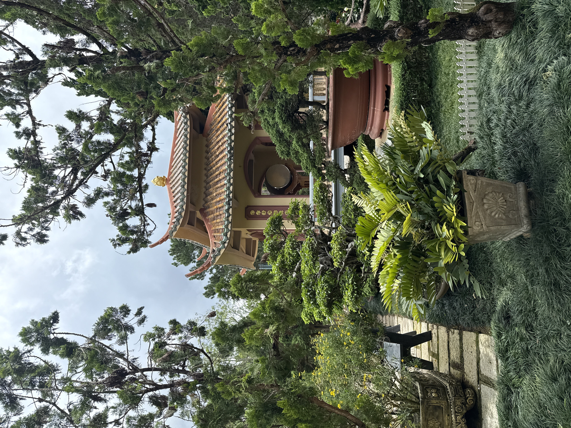 Morning visit documented at Da Lat monastery gardens