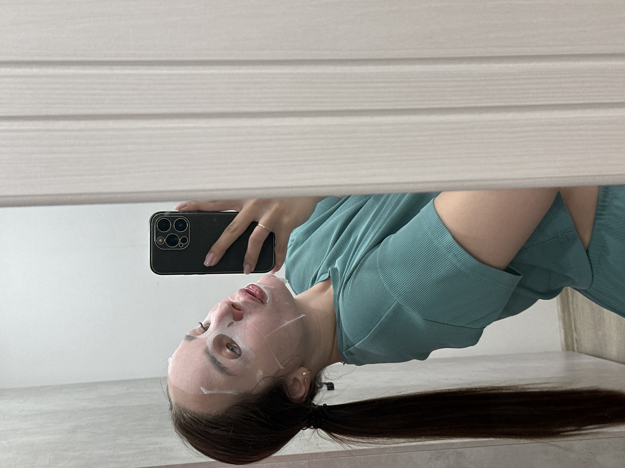 Self-care routine documented through selfies in Chaikovsky, Russia