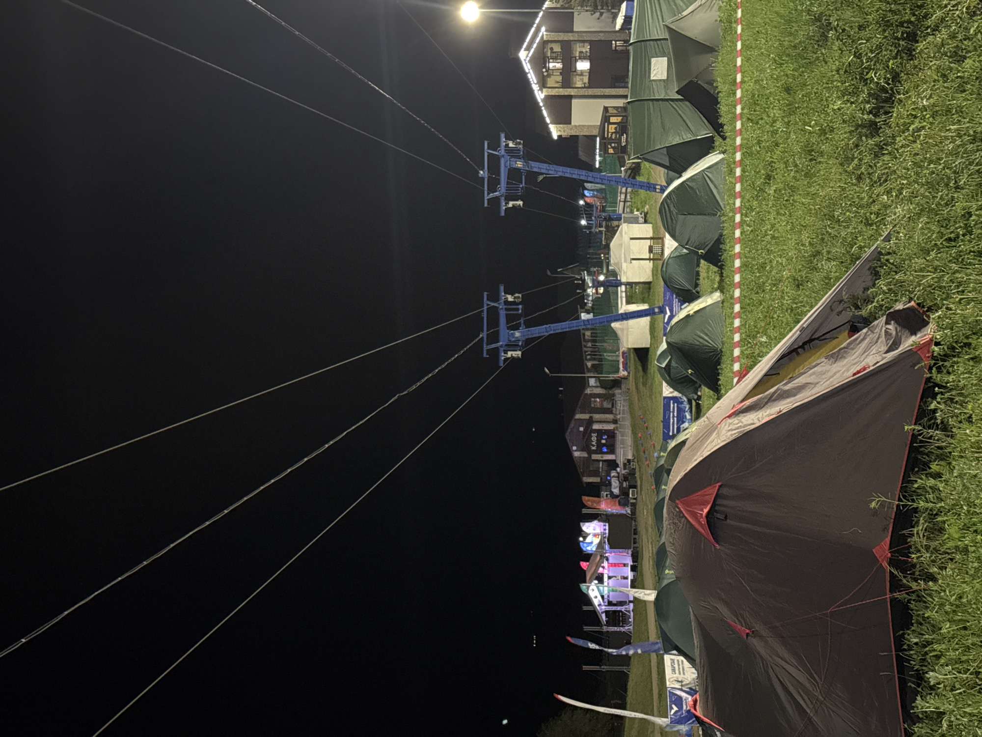 Tents pitched at marked campground near Khvalynsk ski area