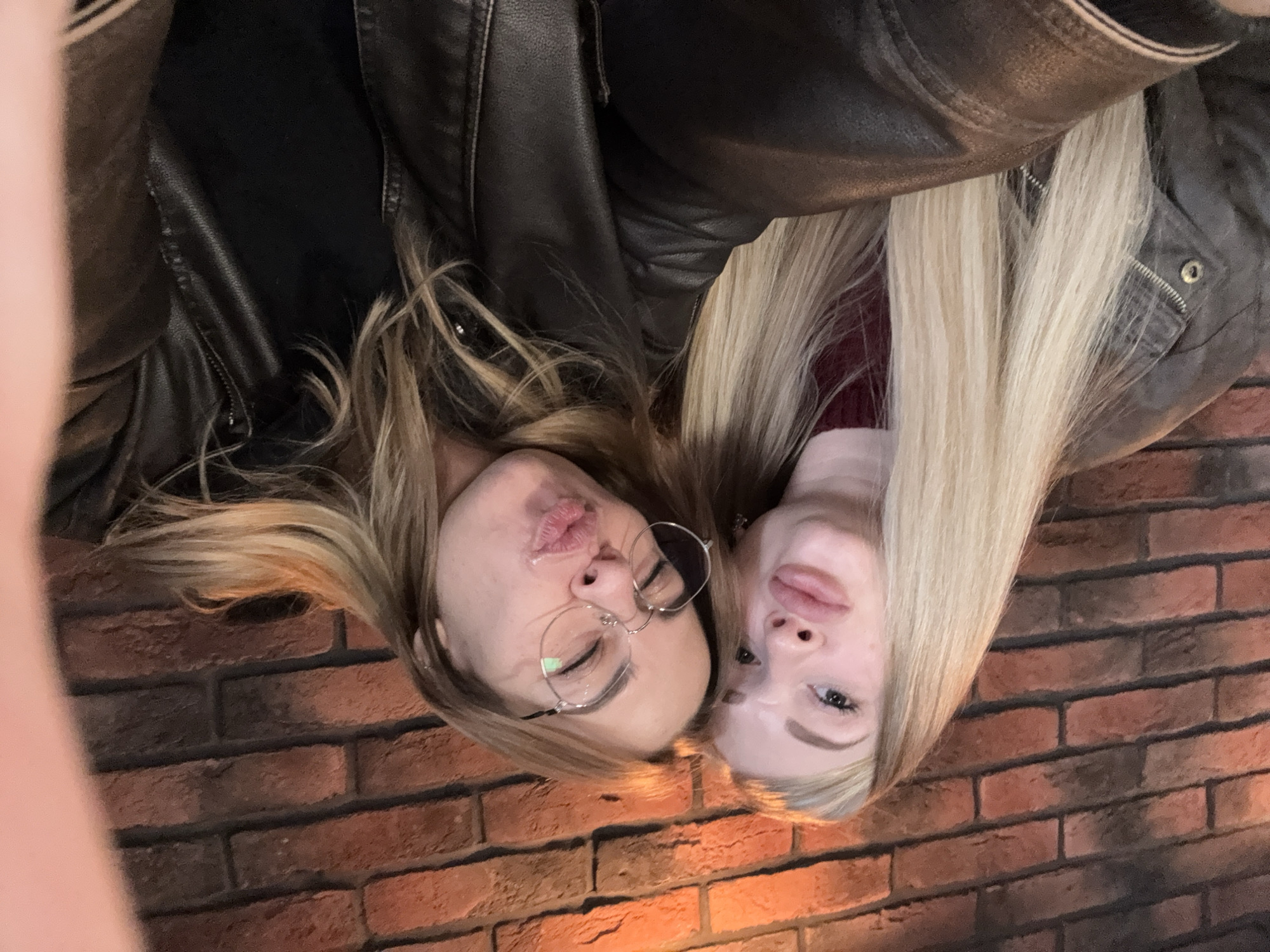 Two women photographed together in Ust-Ilimsk, Russia