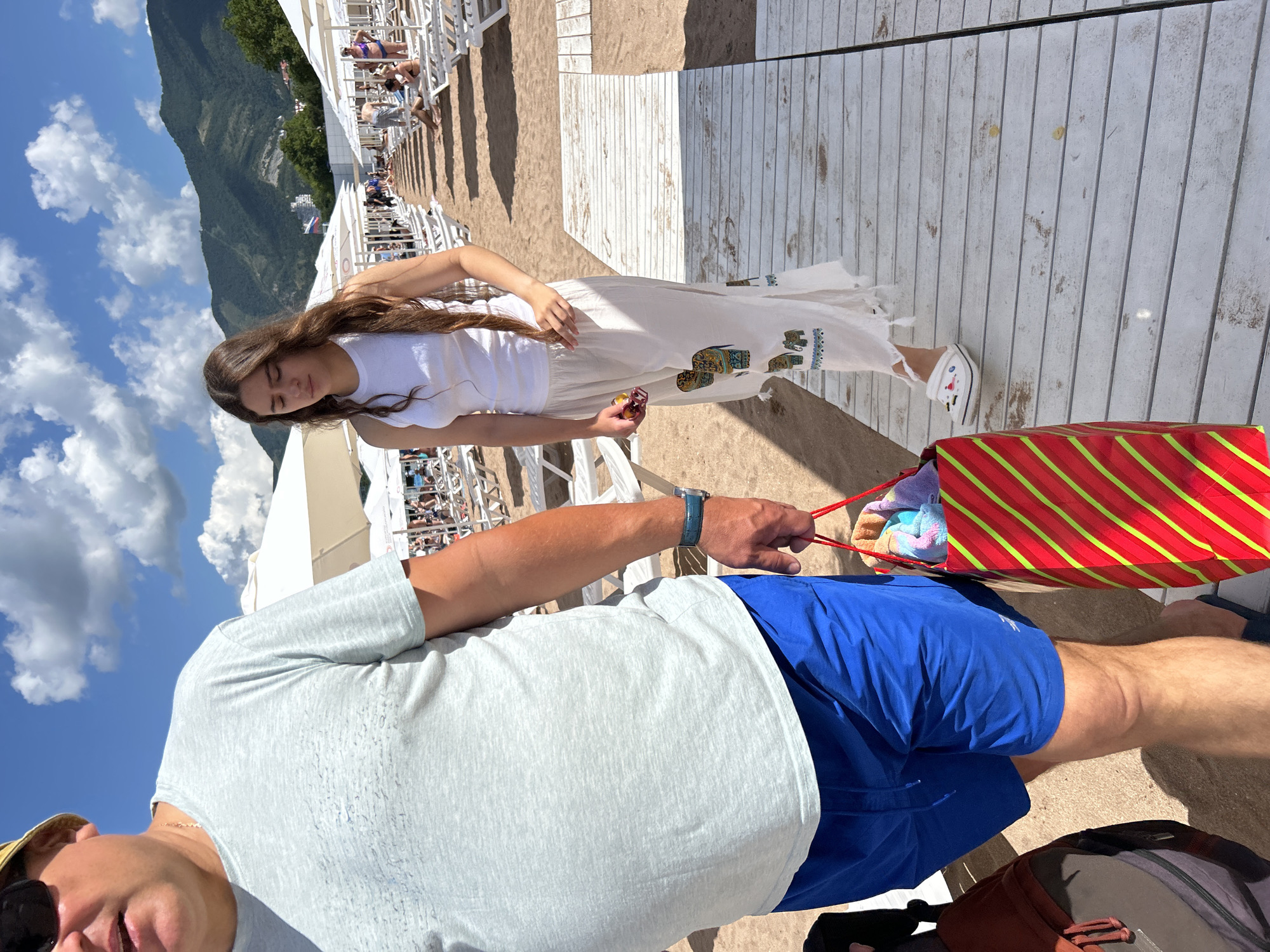 Summer beach day in full swing at Gelendzhik, Russia