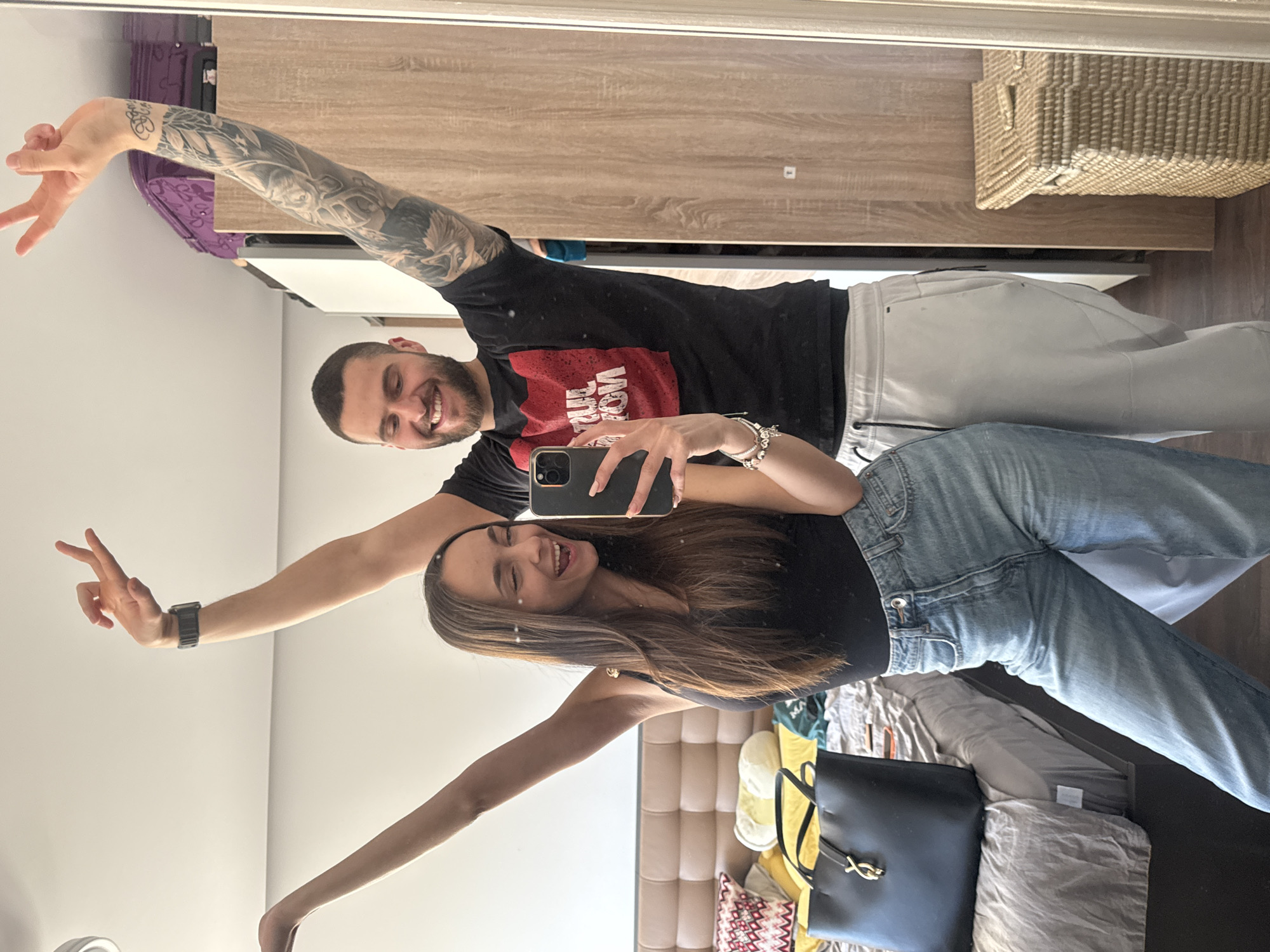 Couple Takes Multiple Selfies in Sofia Apartment