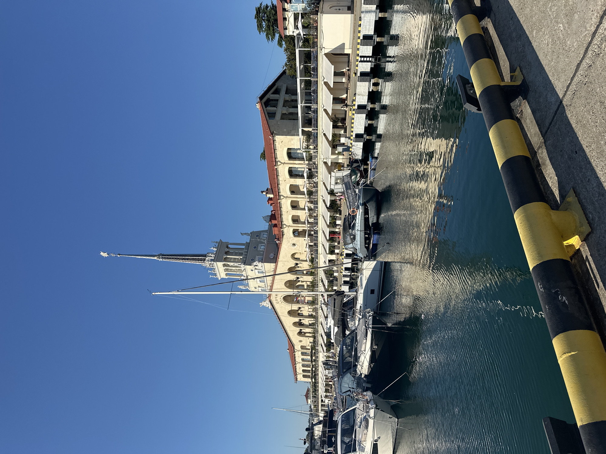 Sochi Sea Port and Black Sea waterfront on a sunny afternoon