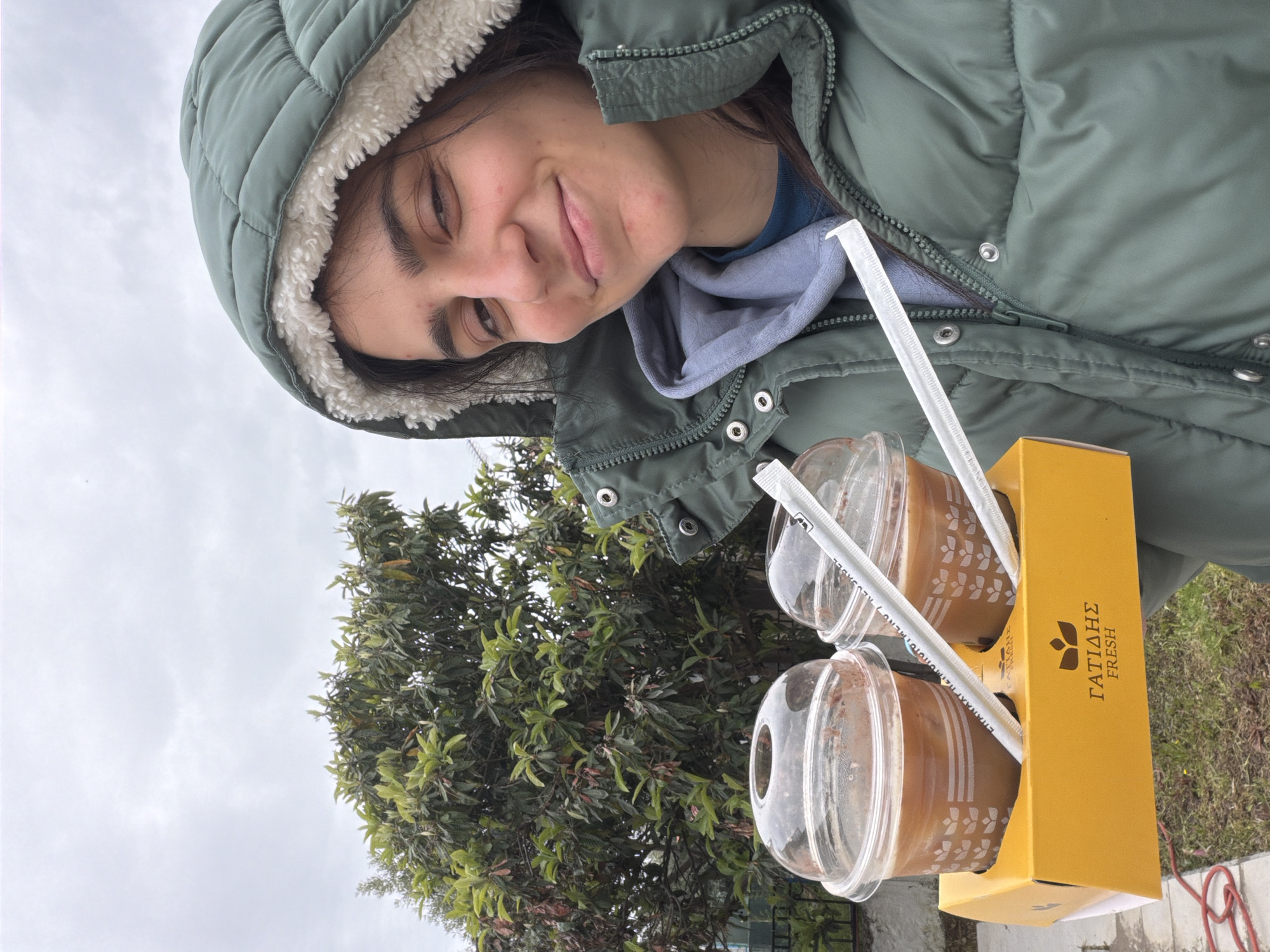 Morning coffee run documented in northern Greece coastal area