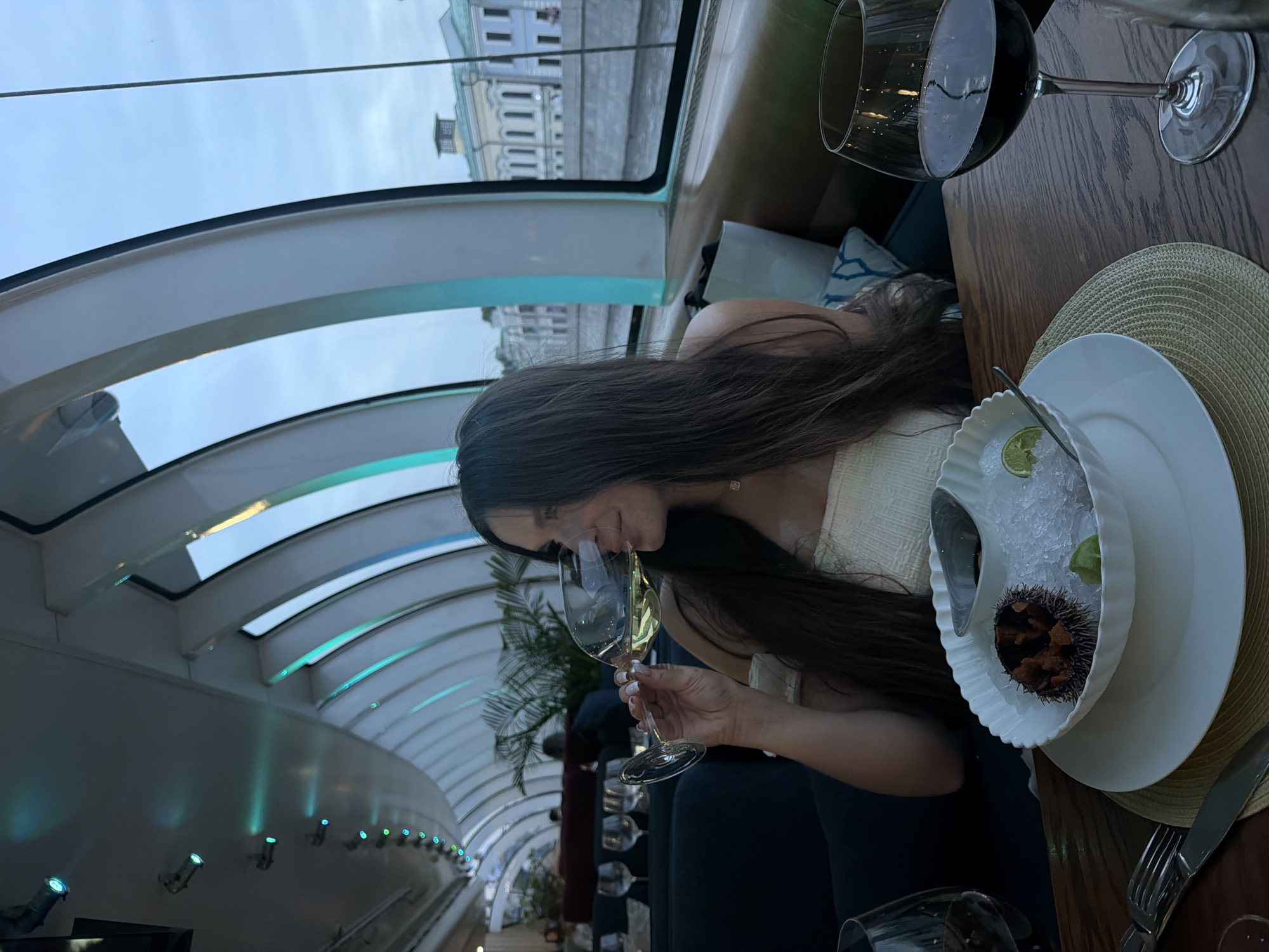 Seafood dinner aboard a Moscow River restaurant