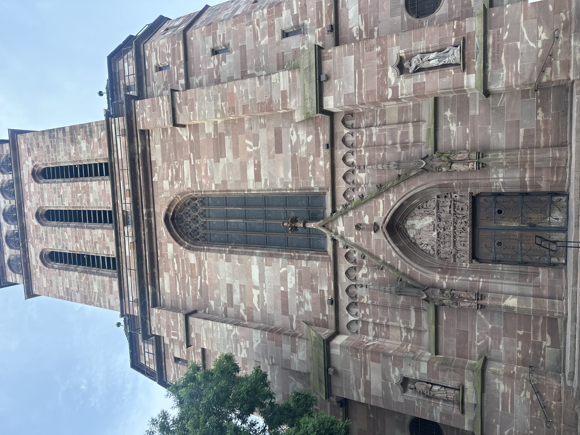 Early morning documentation of Strasbourg's historic architecture and transit