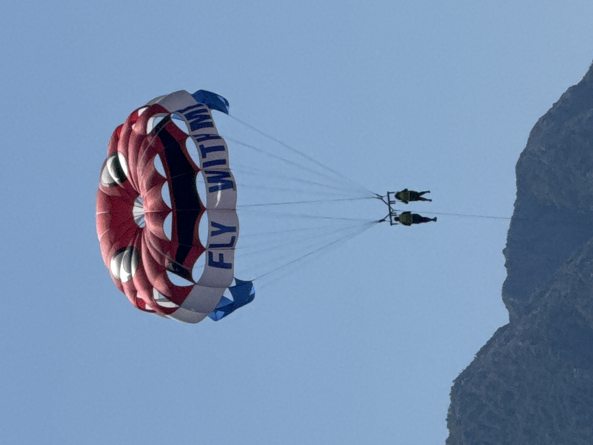 Parasailing and paddleboarding off the Montenegro coast