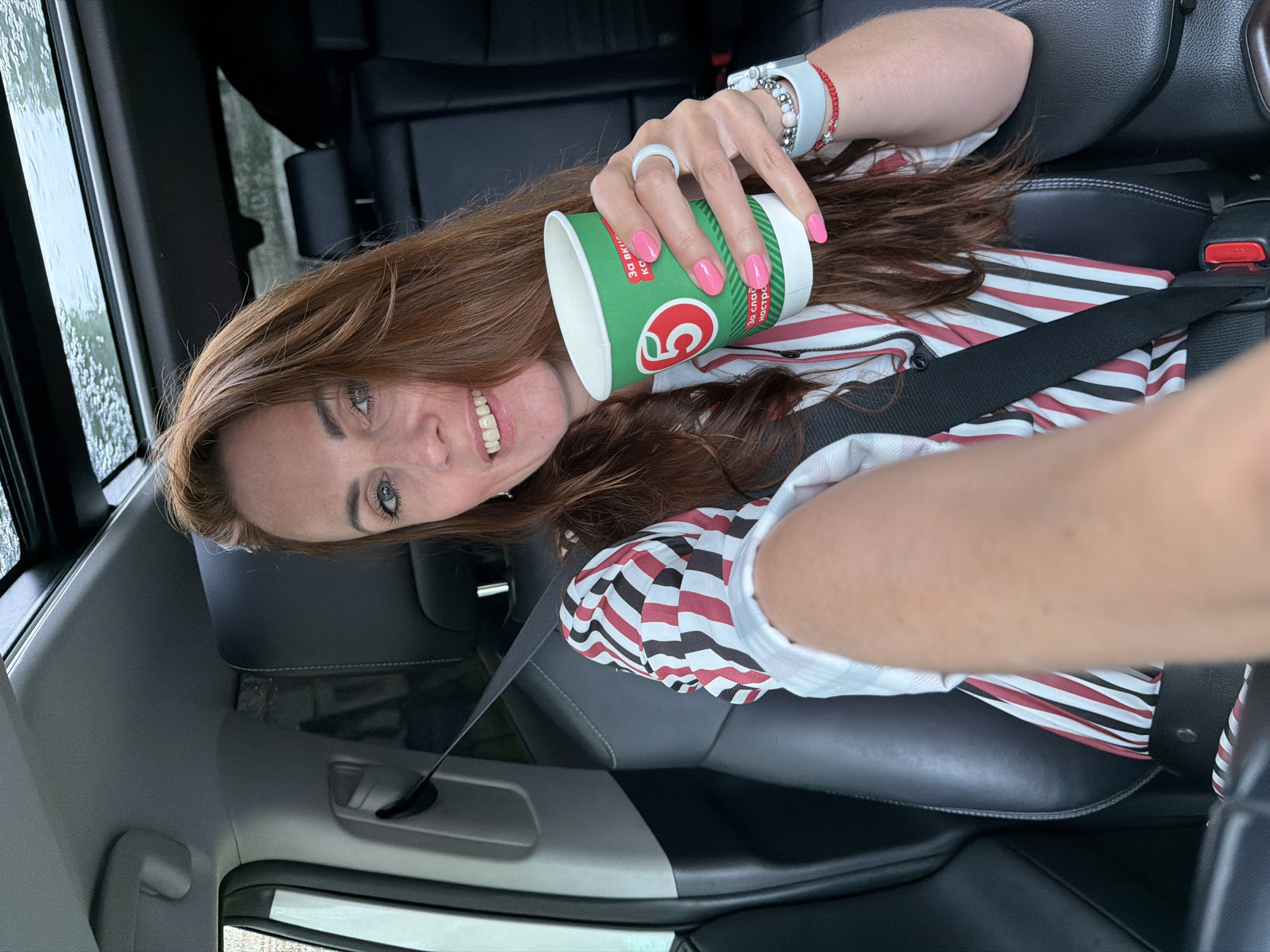 Coffee break in a car, somewhere in Birobidzhan