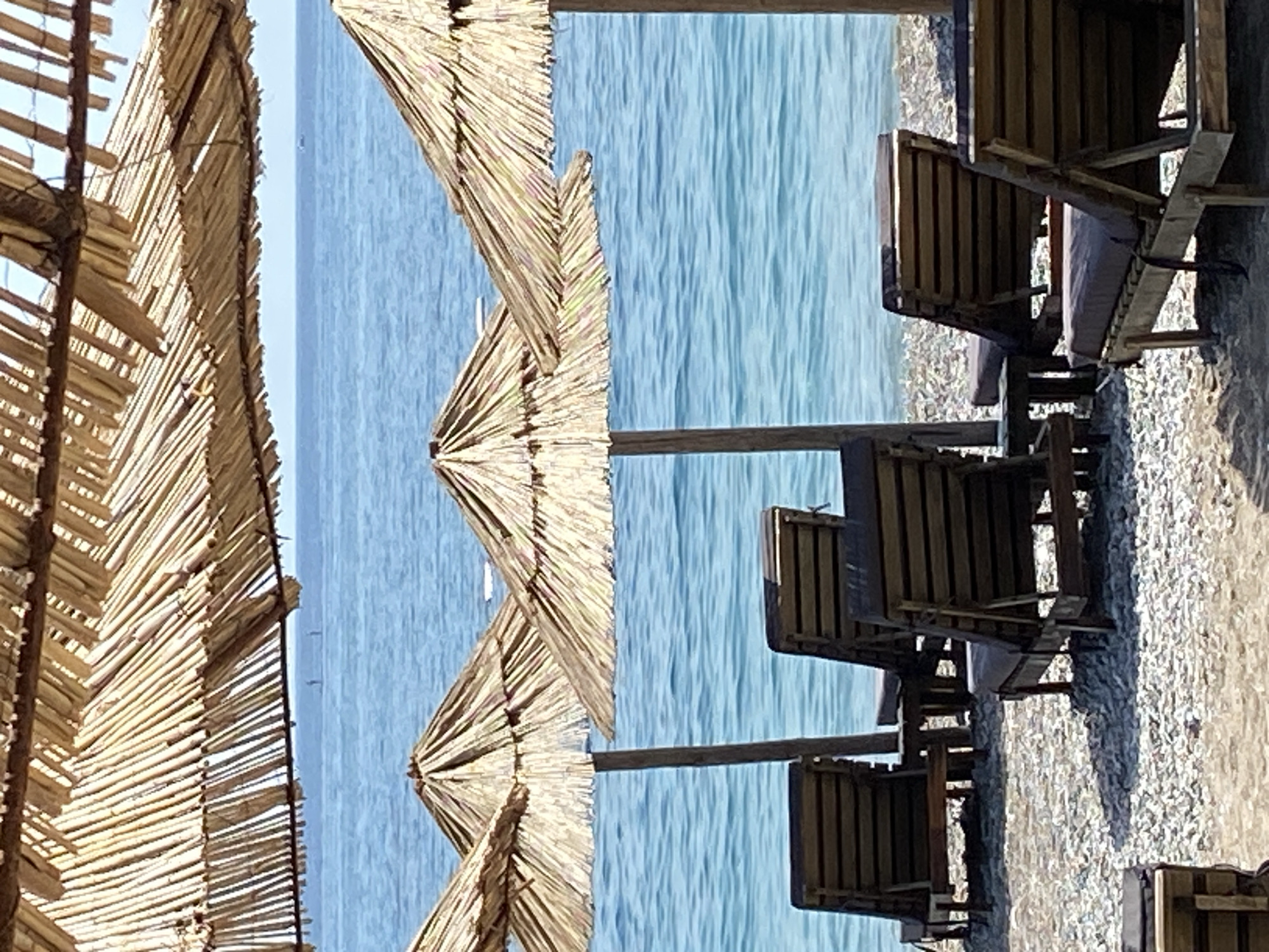 Midday at a Montenegro beach club and coastal café
