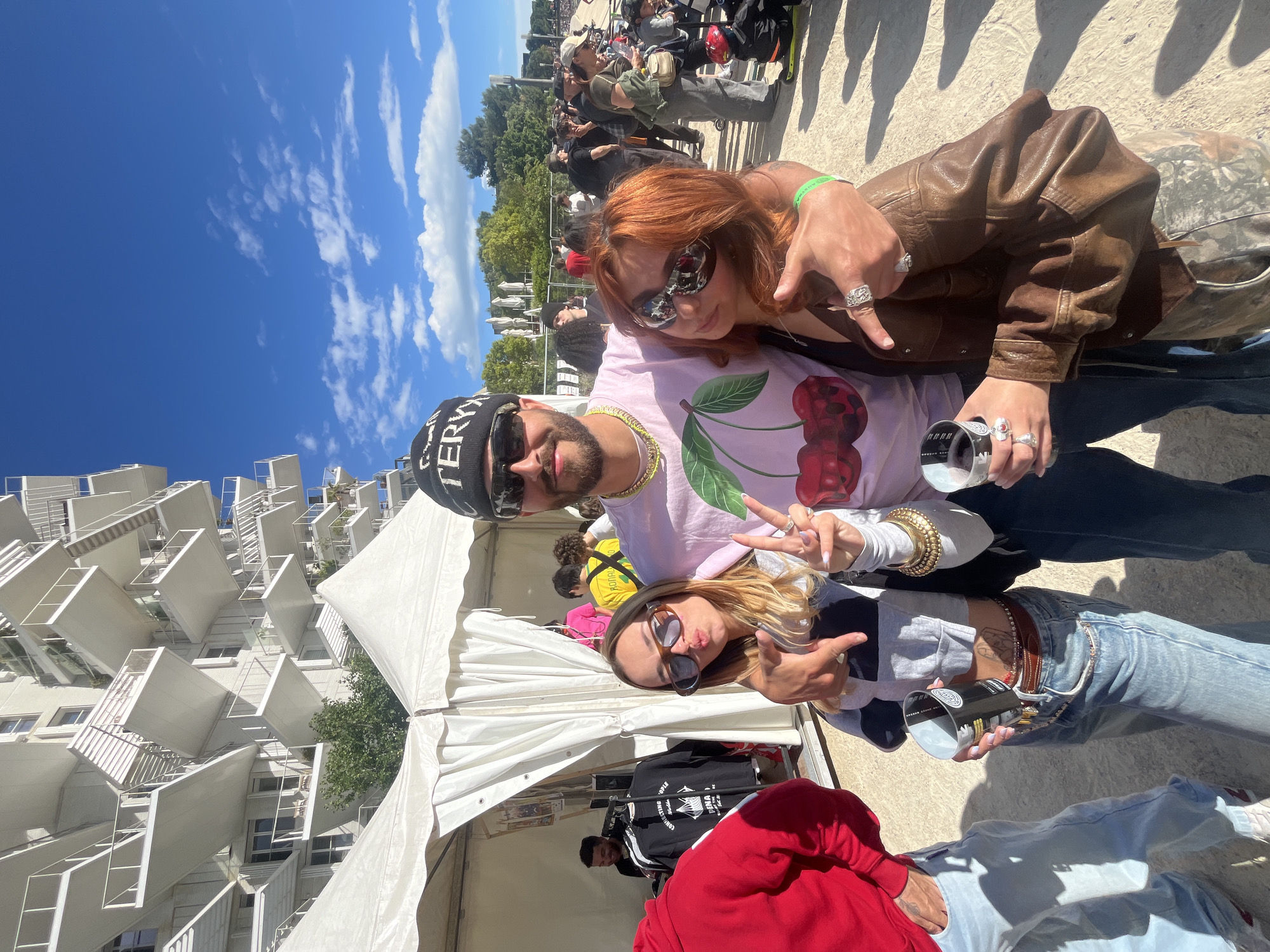 Friends pose for photos in sunny Montpellier