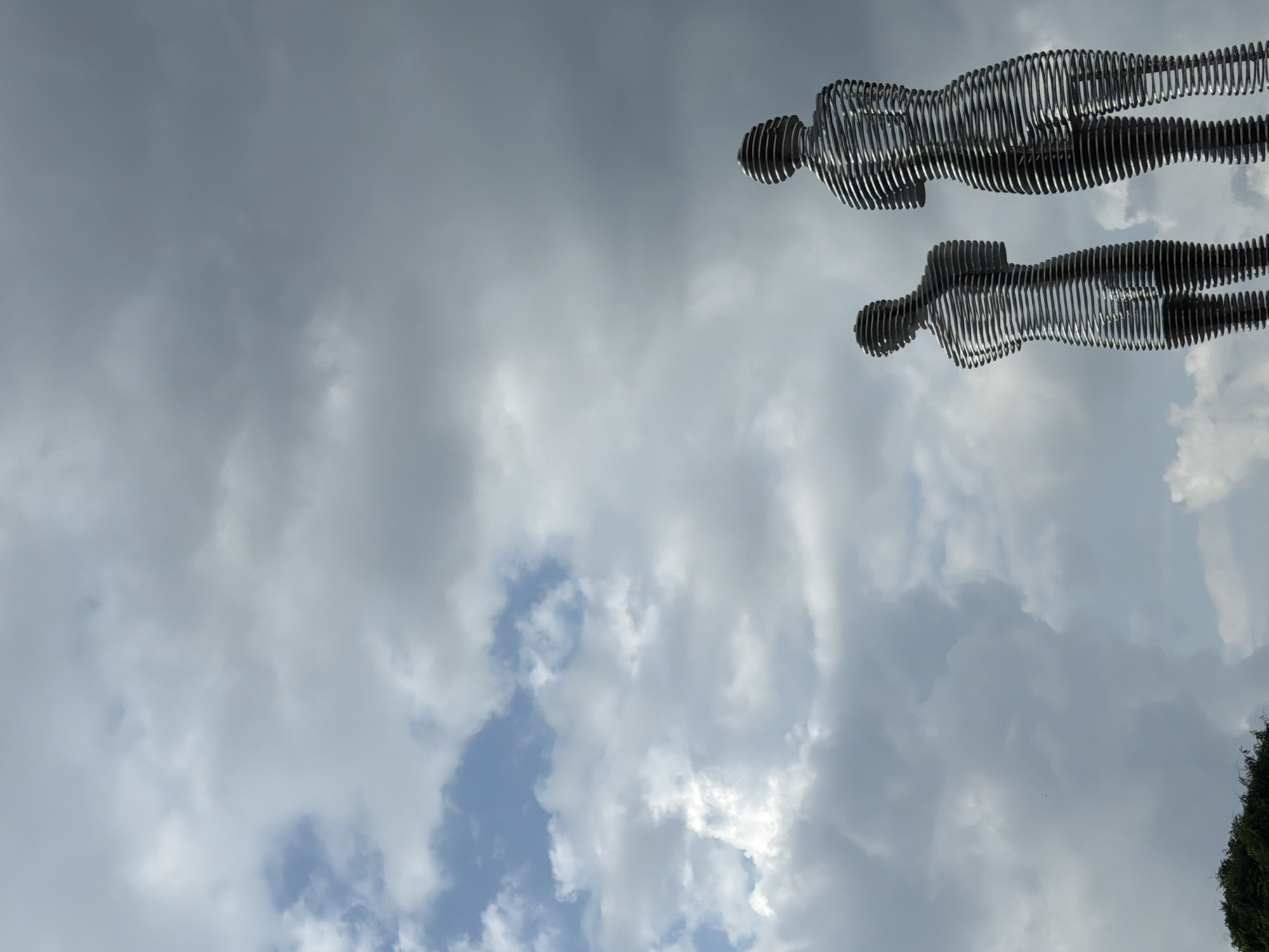 Ring-formed metal figure sculptures on the Batumi waterfront