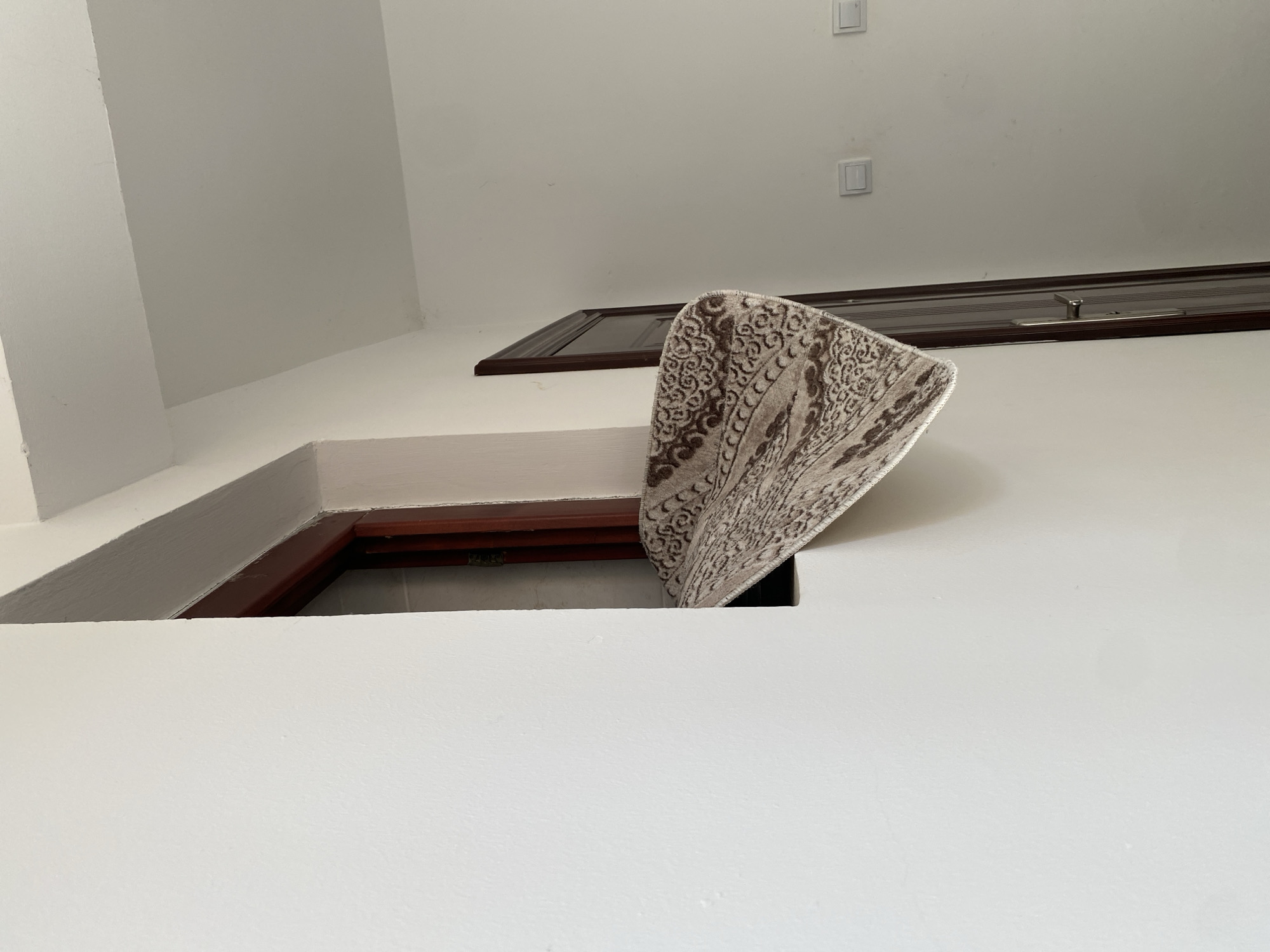 Interior wall opening documented in Budva building