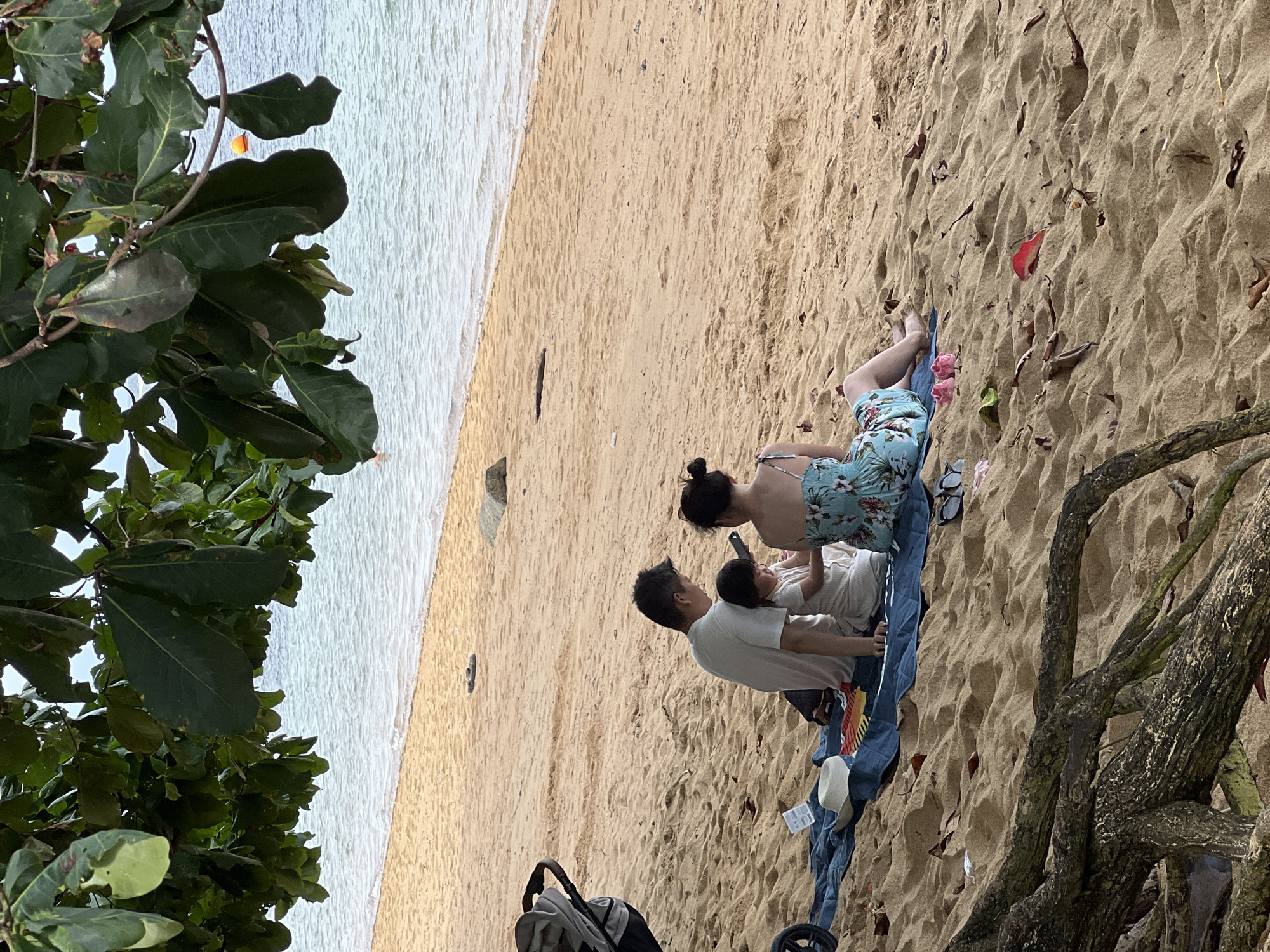 Morning beach life documented in Denpasar, Indonesia