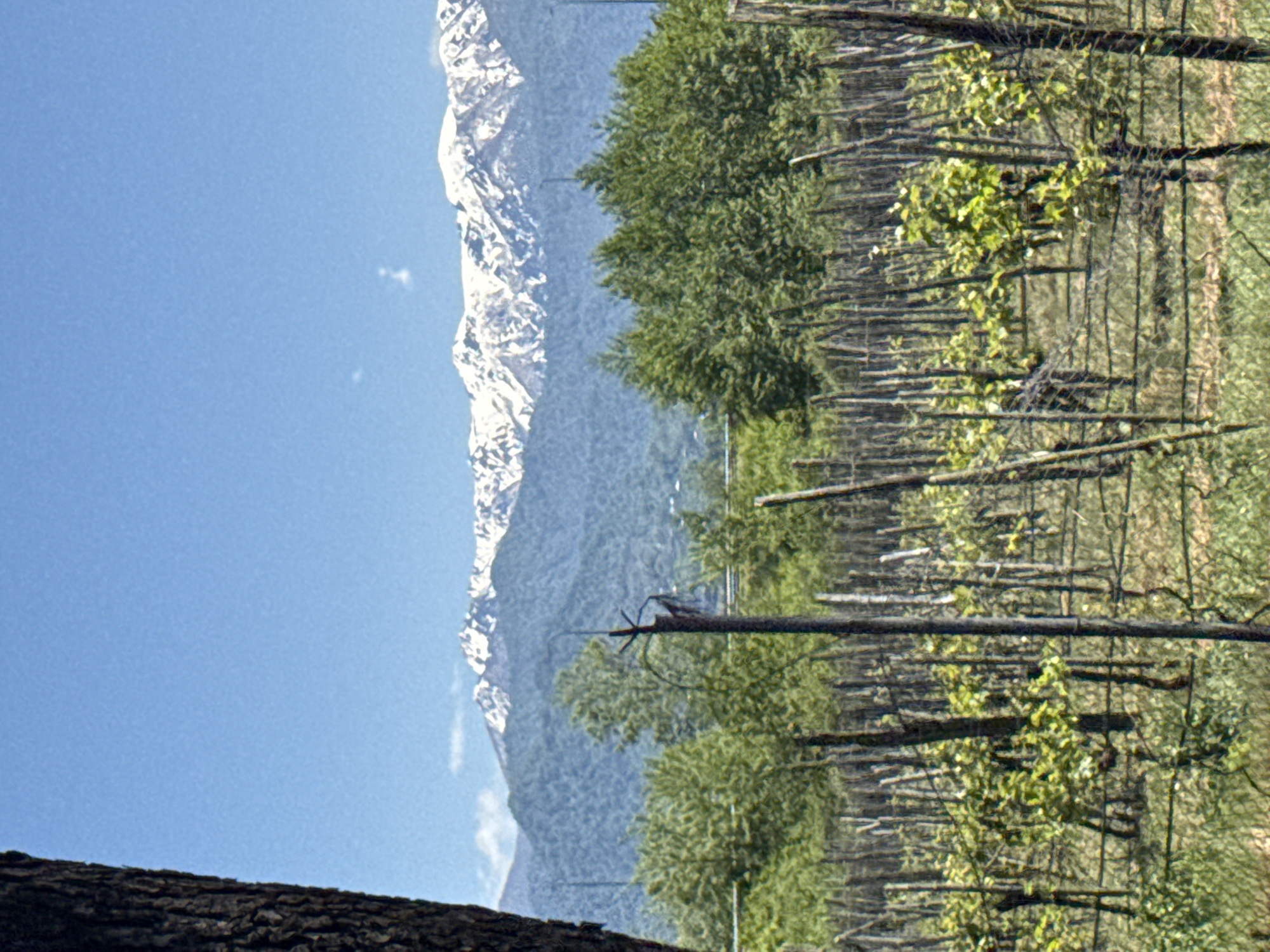 Mountain landscape with snow peaks observed near Nakaidzeebi, Georgia
