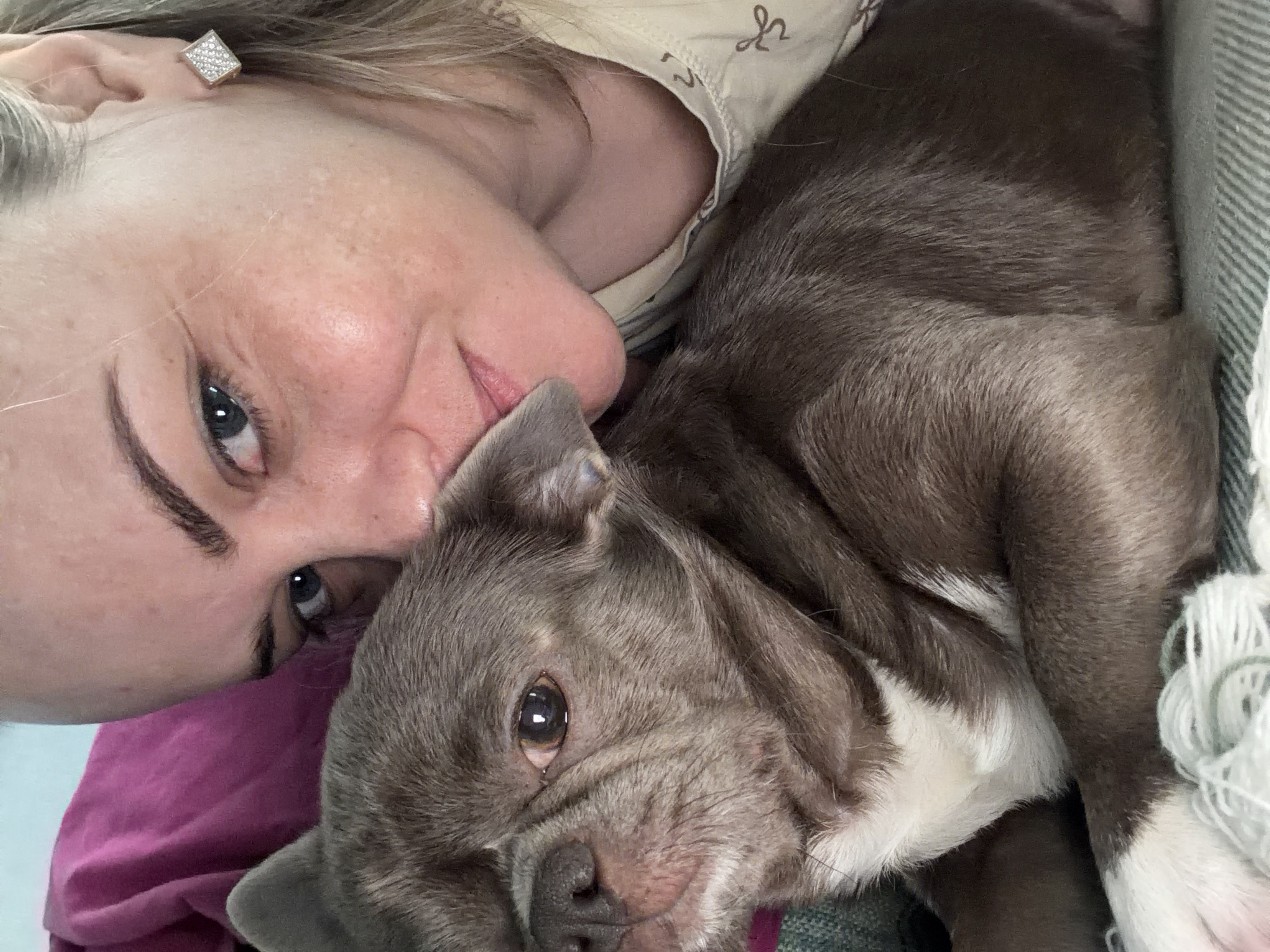 Woman and Chihuahua share quiet morning moments in Votkinsk