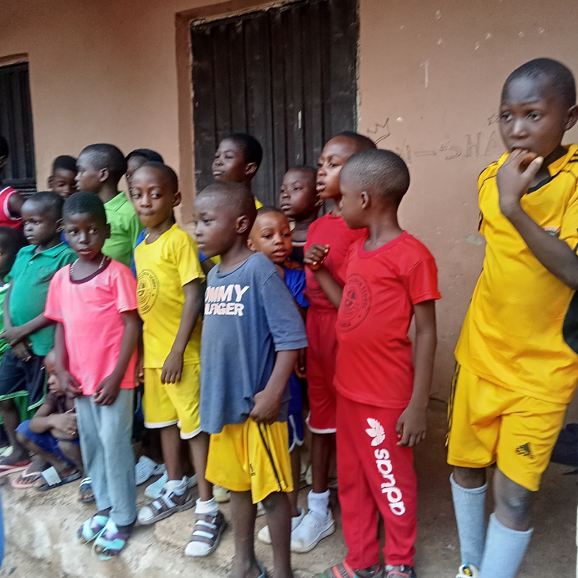 Children play informal soccer game in Akwanga, Nigeria