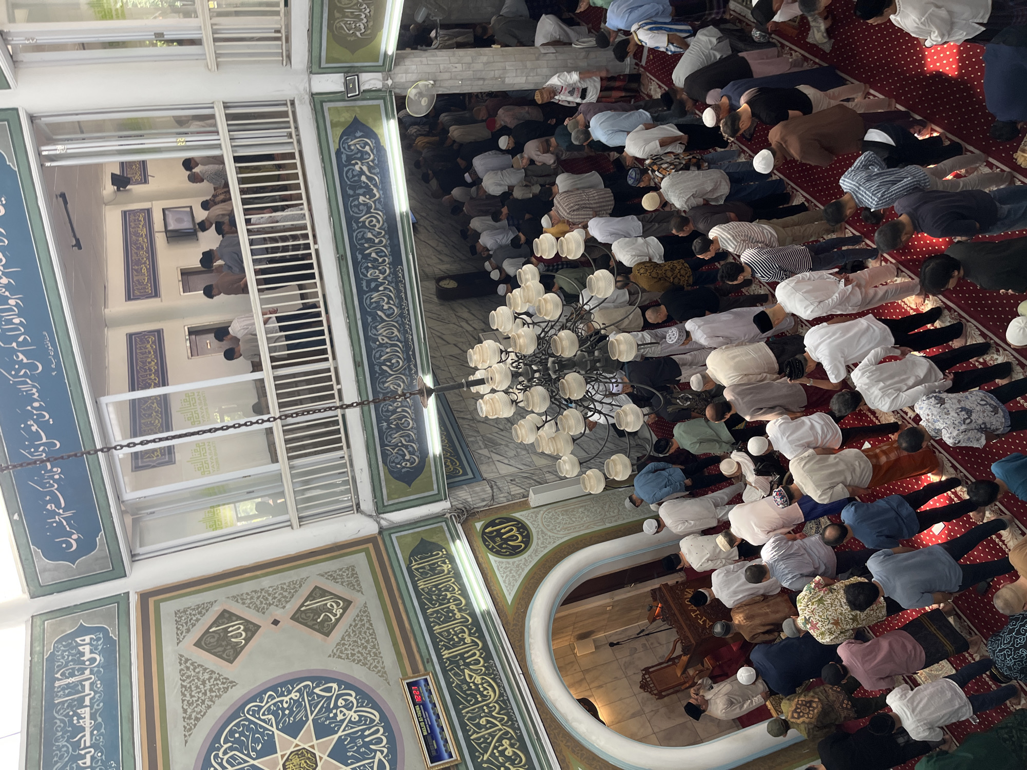 Congregation at Friday prayers in a West Jakarta mosque