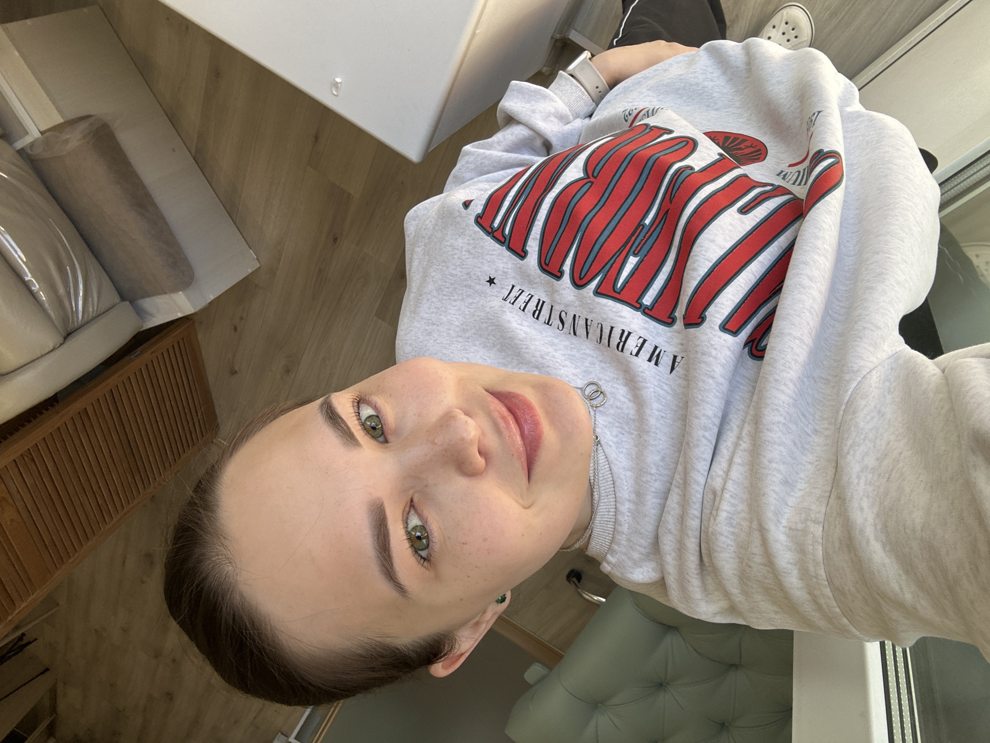 Young woman documents daily moments through selfies in Perm