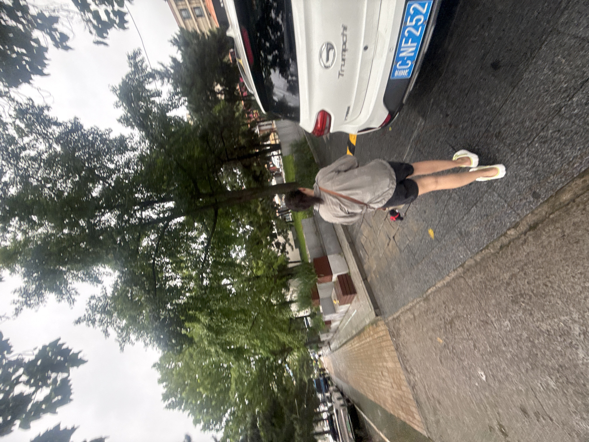 Qinhuangdao streets and cultural gift shops on a cloudy morning