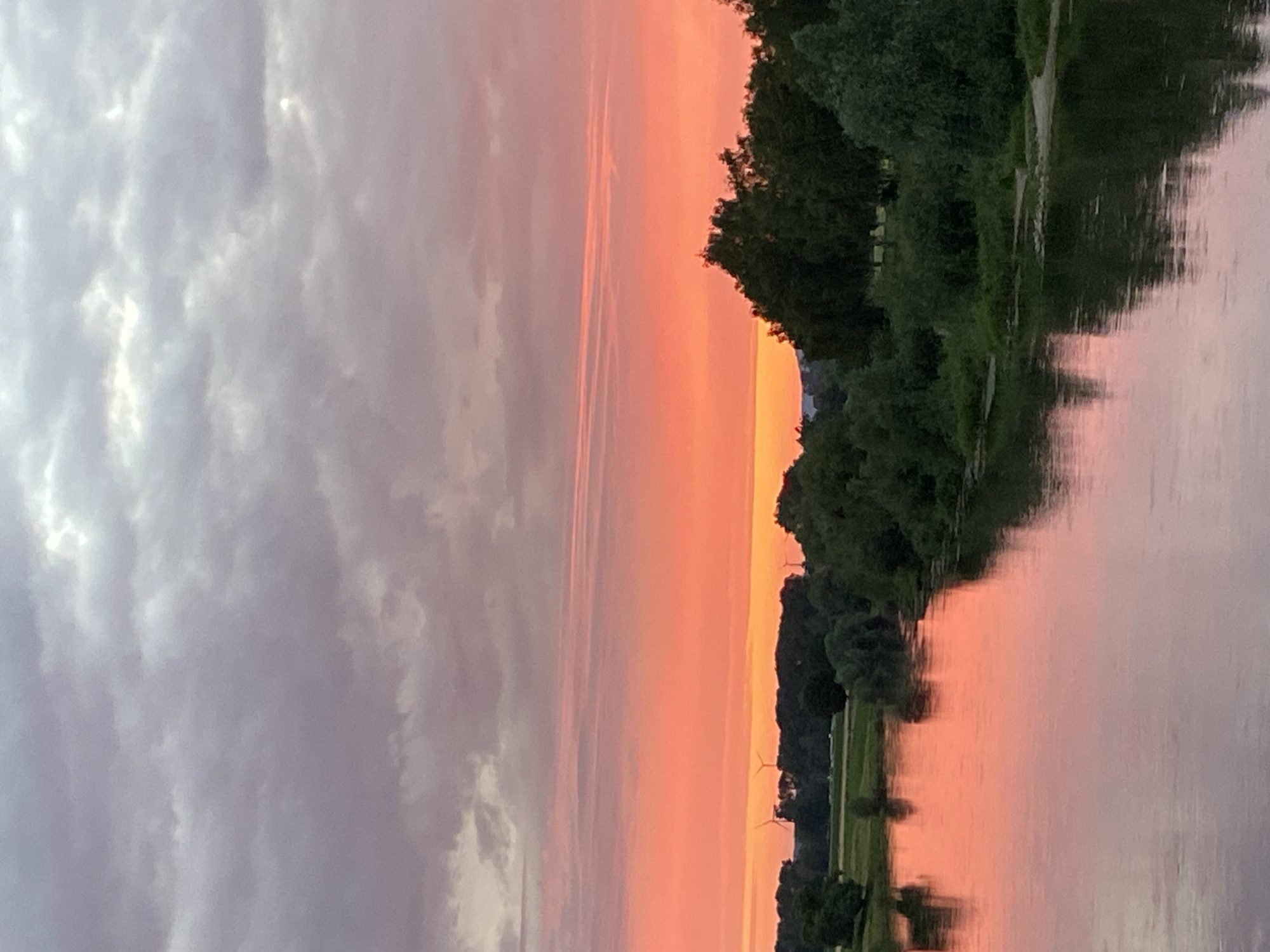 Sunset over the Weser River and Bodega Beach Club, Rinteln