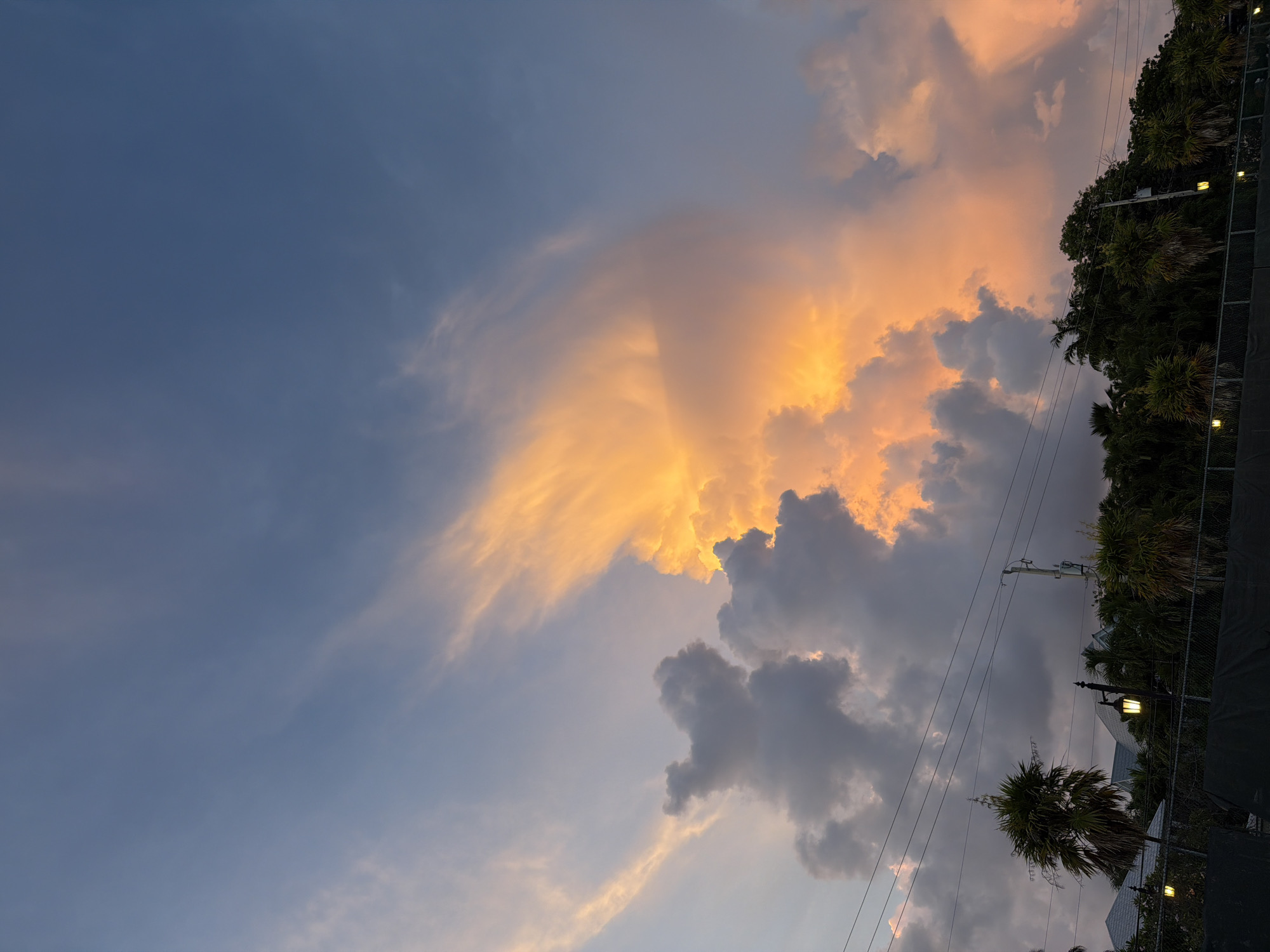 Key West sunset paints the sky orange and blue