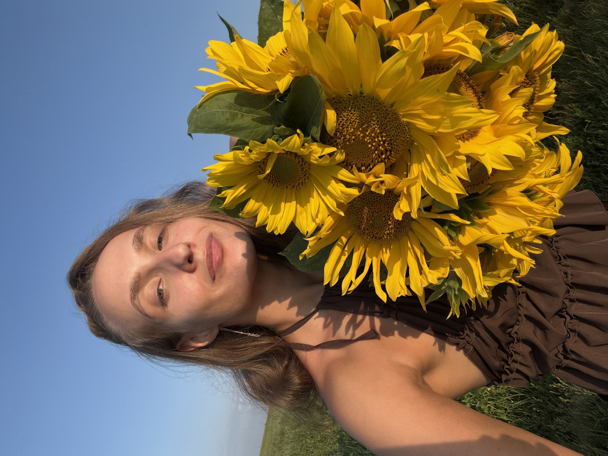 Sunflower field photo session in rural Russia