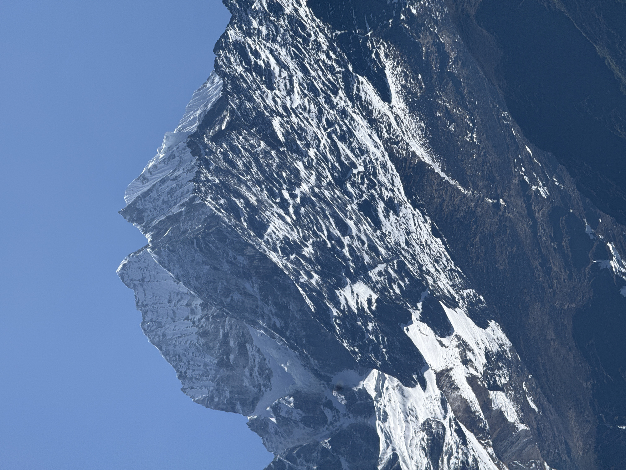 Mountain landscapes photographed in Khumjung, Nepal early morning
