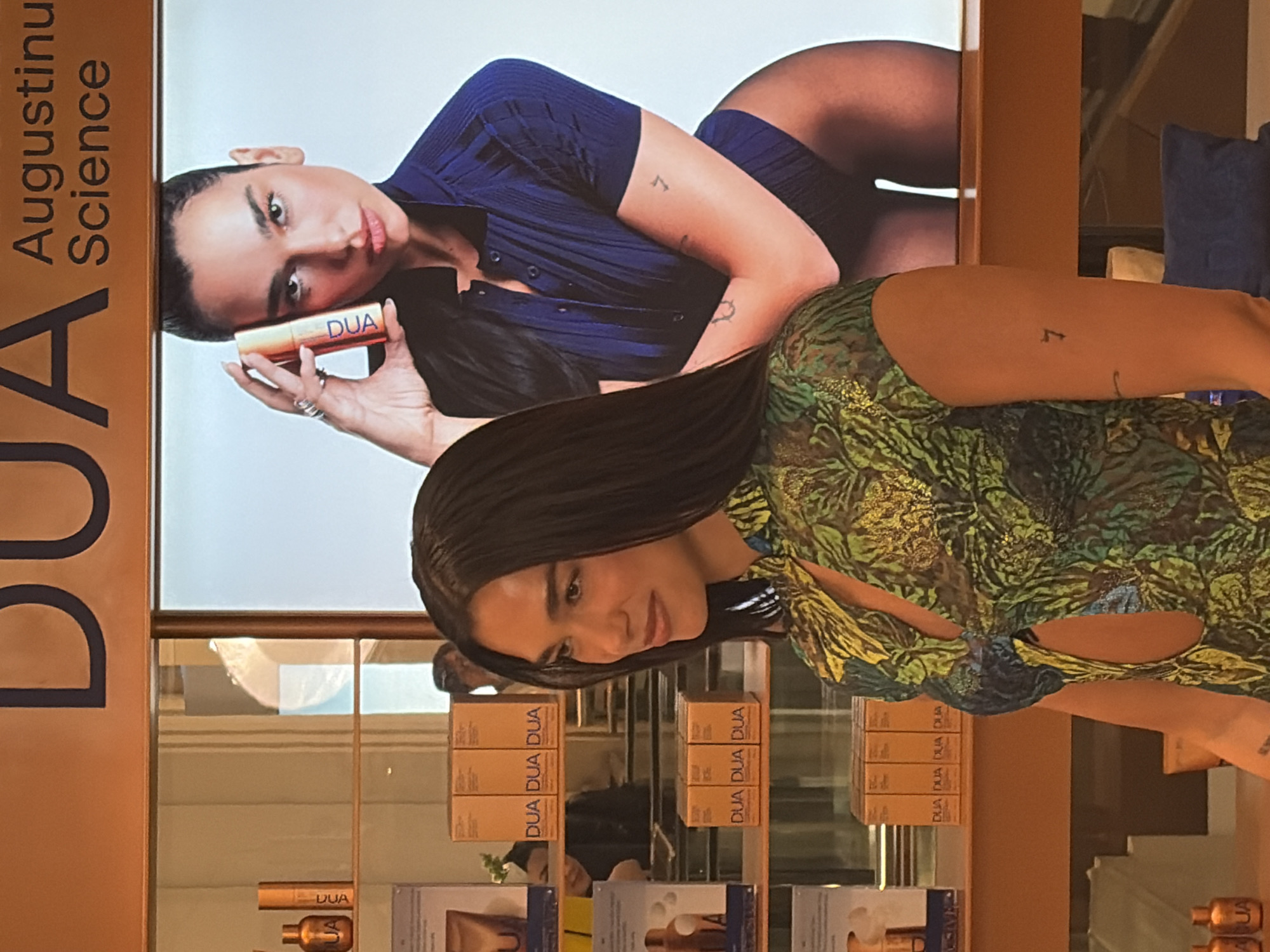 Dua Lipa beauty product display spotted at London Selfridges
