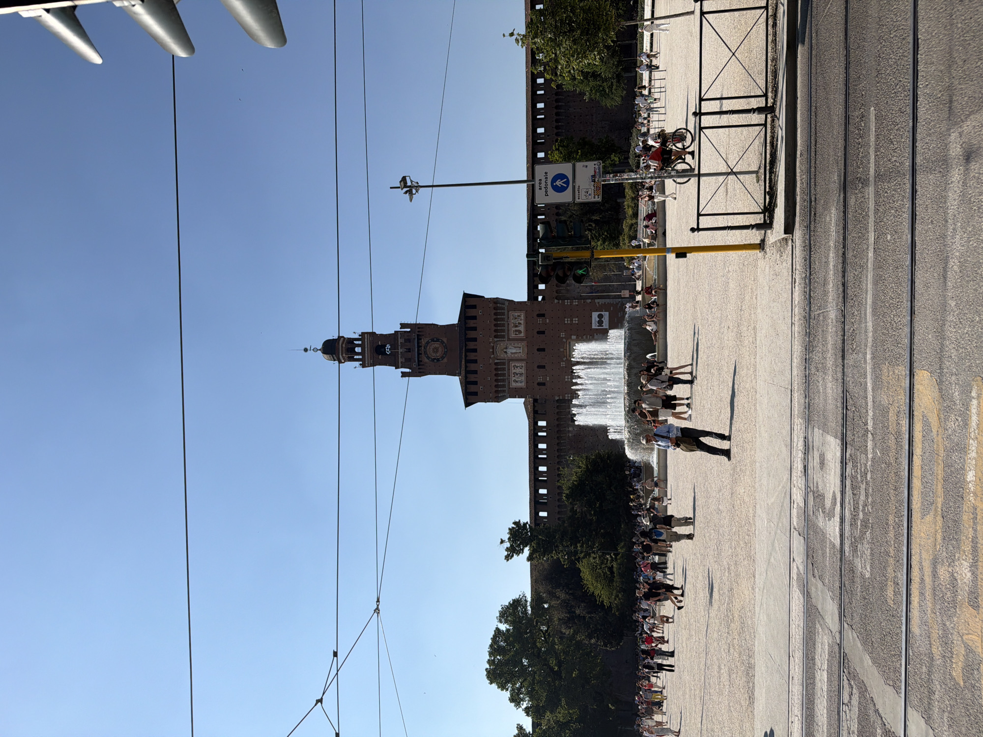 Daytime view of Sforza Castle tower captured in Milan