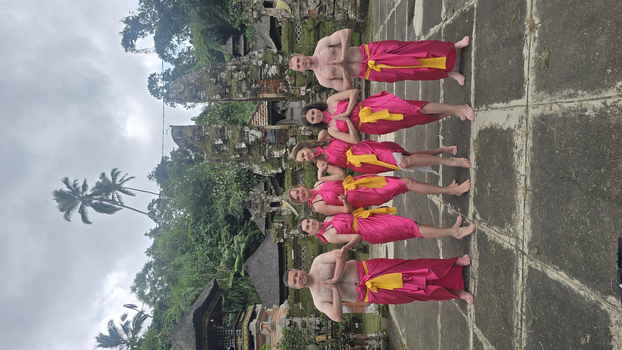Tourists join purification ritual at Tirta Empul Temple, Bali