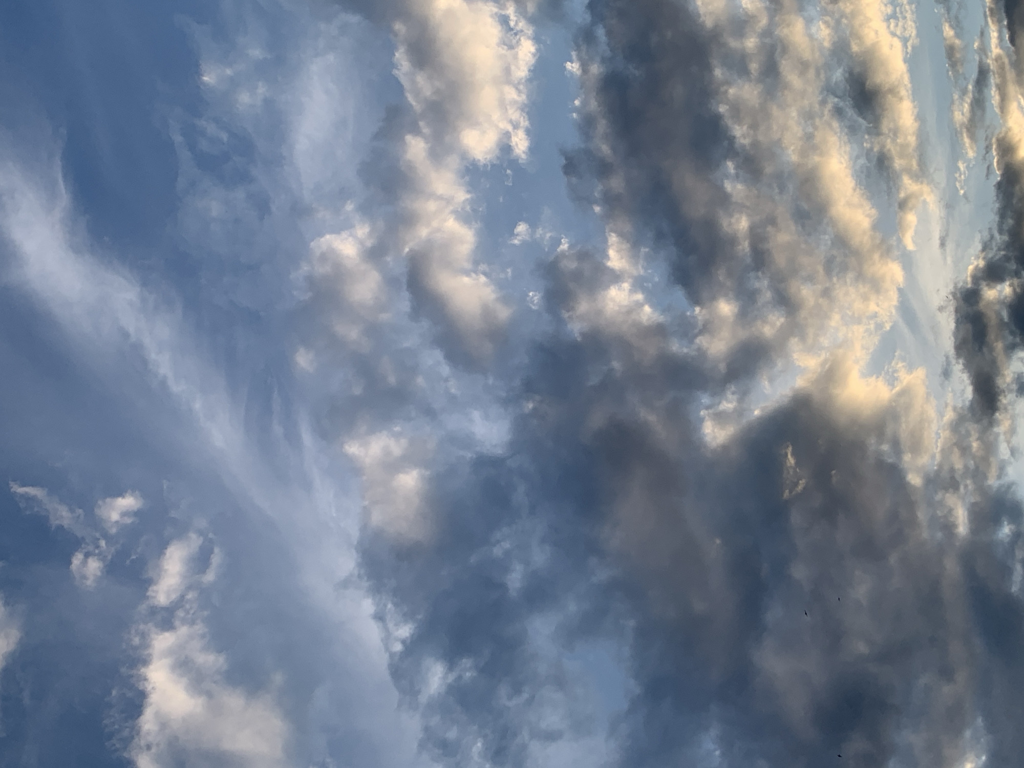Shifting clouds over Kolomyia on a late July afternoon