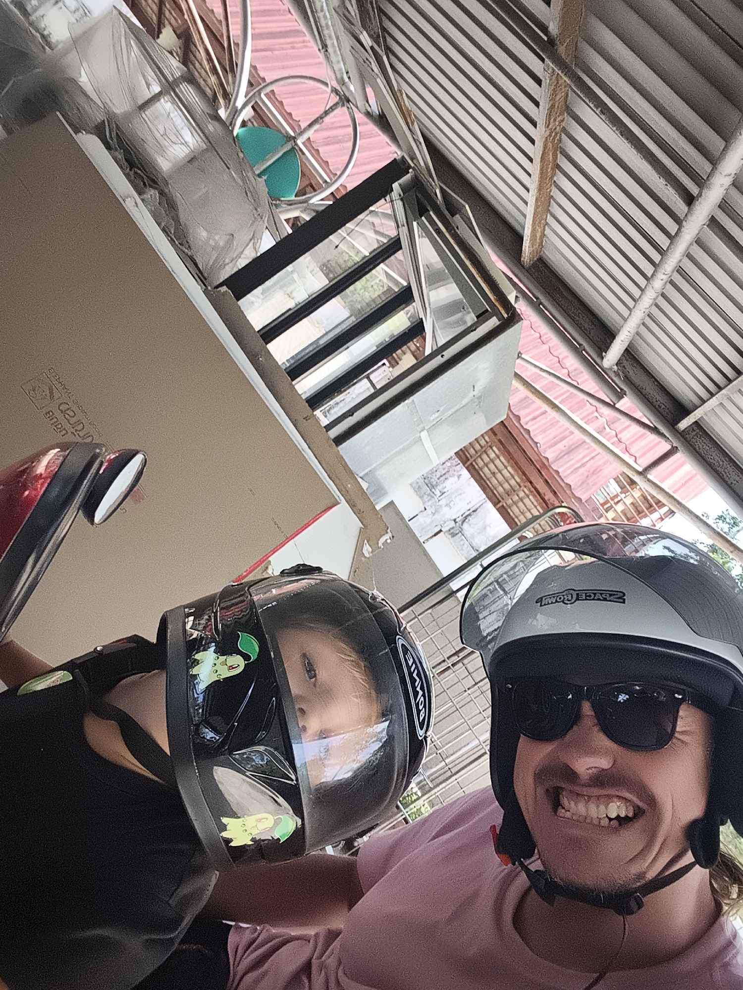 Morning scenes: motorbike prep and coffee in Thailand