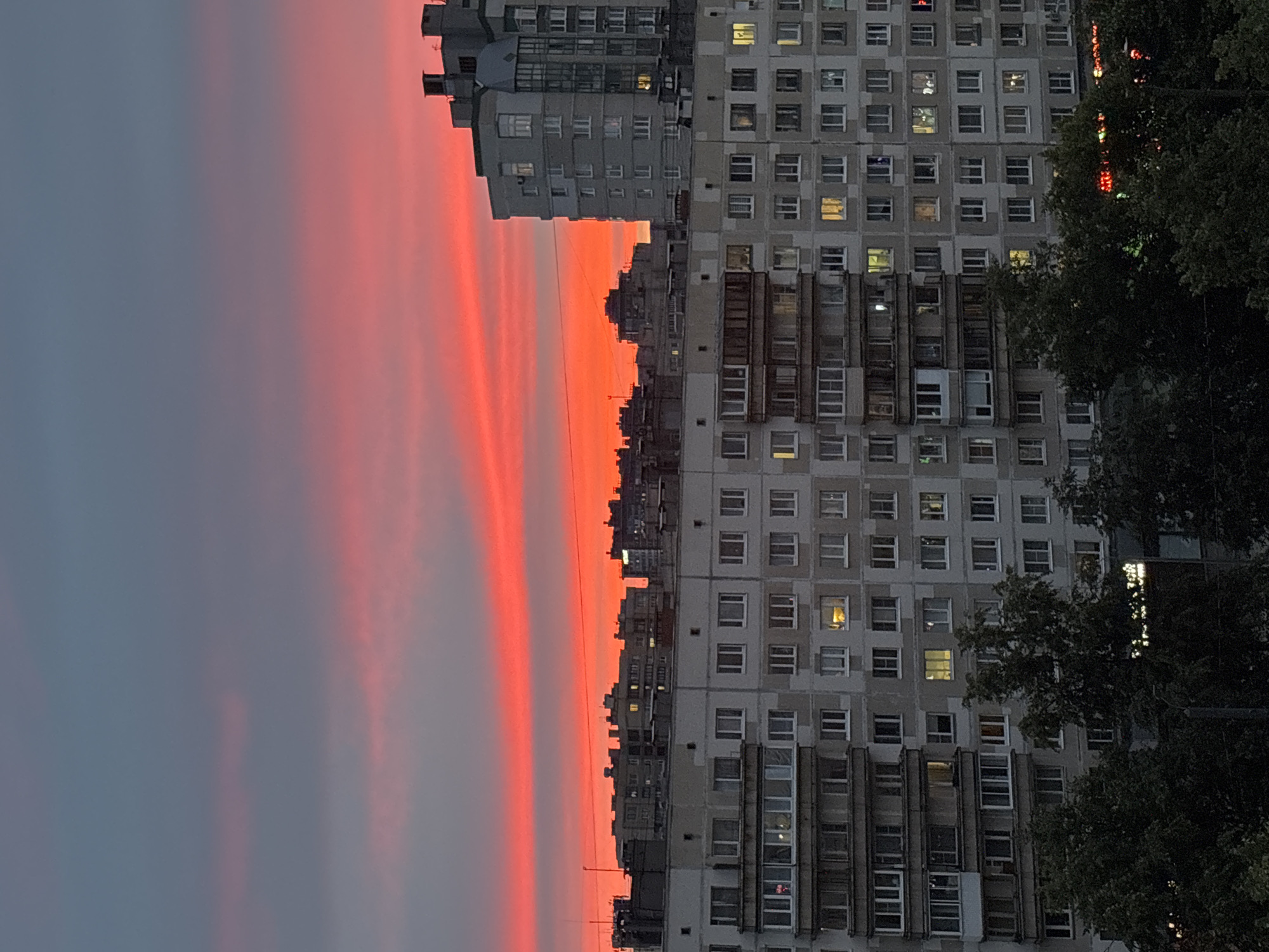 Sunset over a Russian city, shot from multiple angles