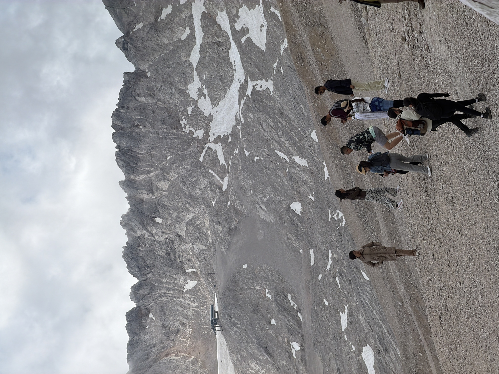 High-altitude scramble on a rocky Bavarian Alpine slope