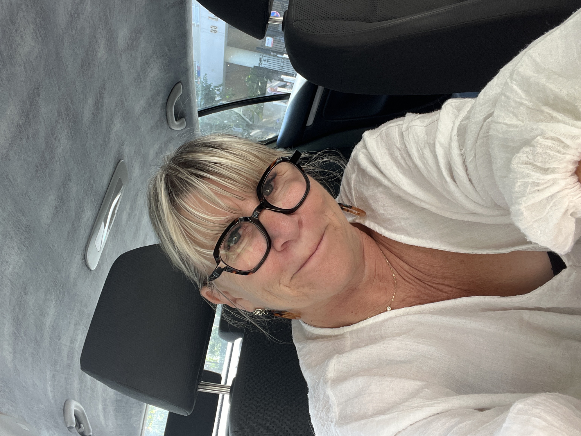 Candid in-car moment near Antibes, France