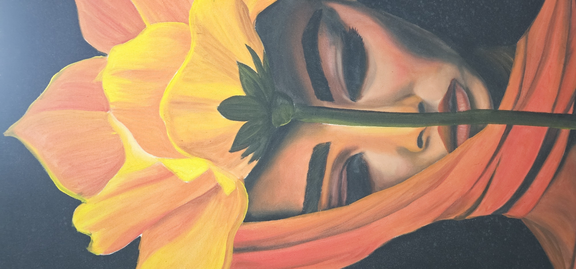 Art exhibition documented in Denpasar featuring diverse paintings and imagery