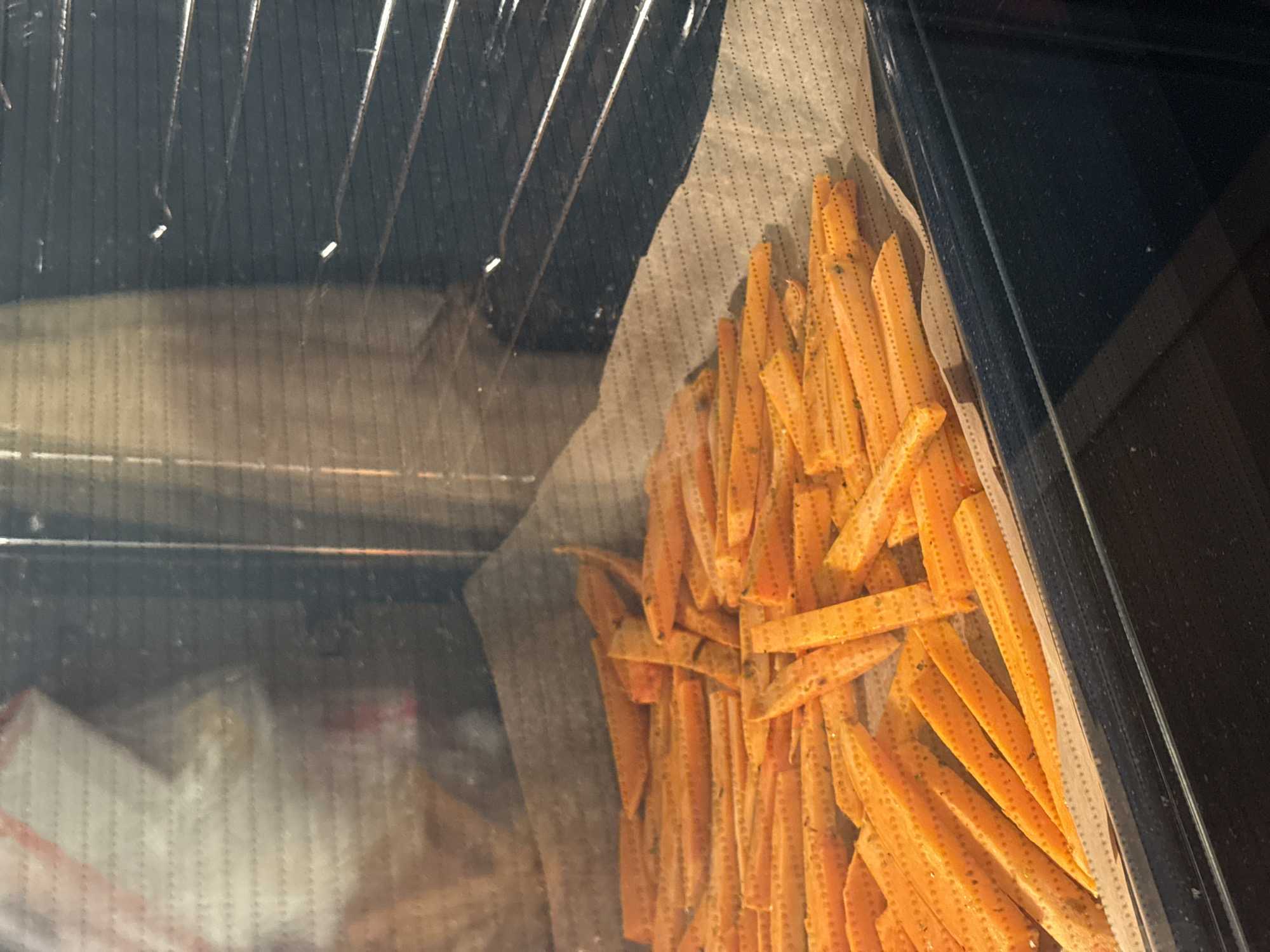 Home cooking session features sweet potato fries and chicken