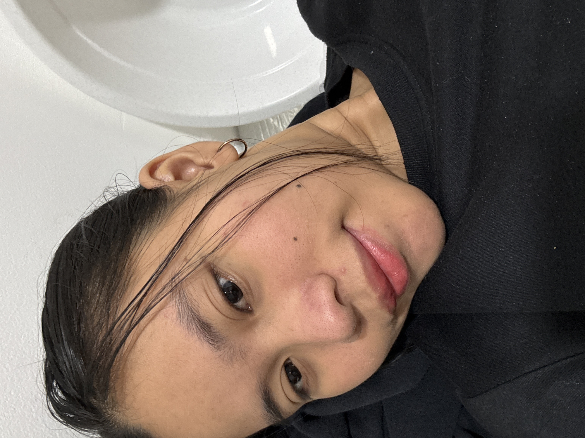 Selfie session in a South Jakarta bathroom, various expressions