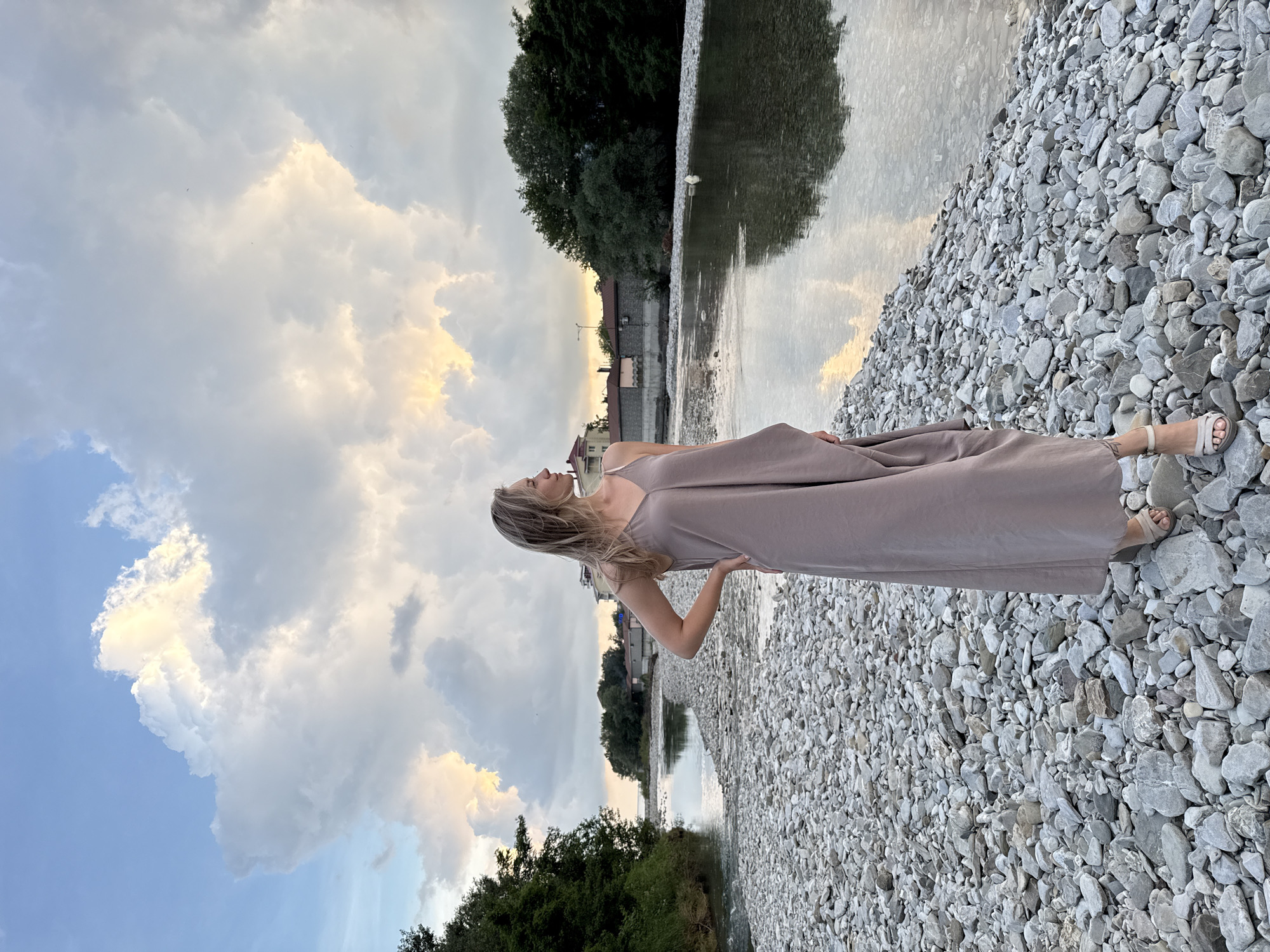 Golden hour portrait session along Nebug's coastal shores