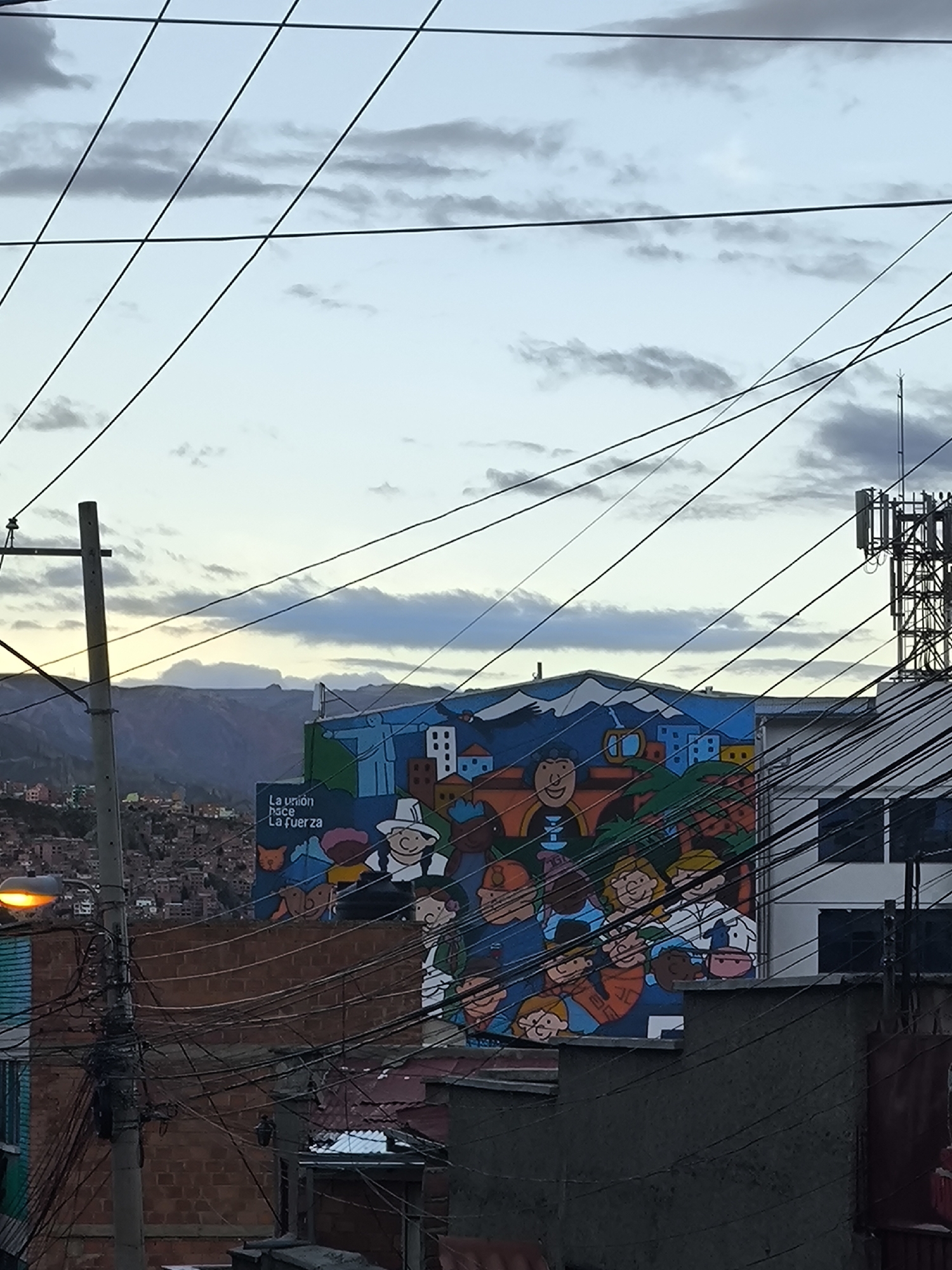 Evening cityscape documented in La Paz, Bolivia