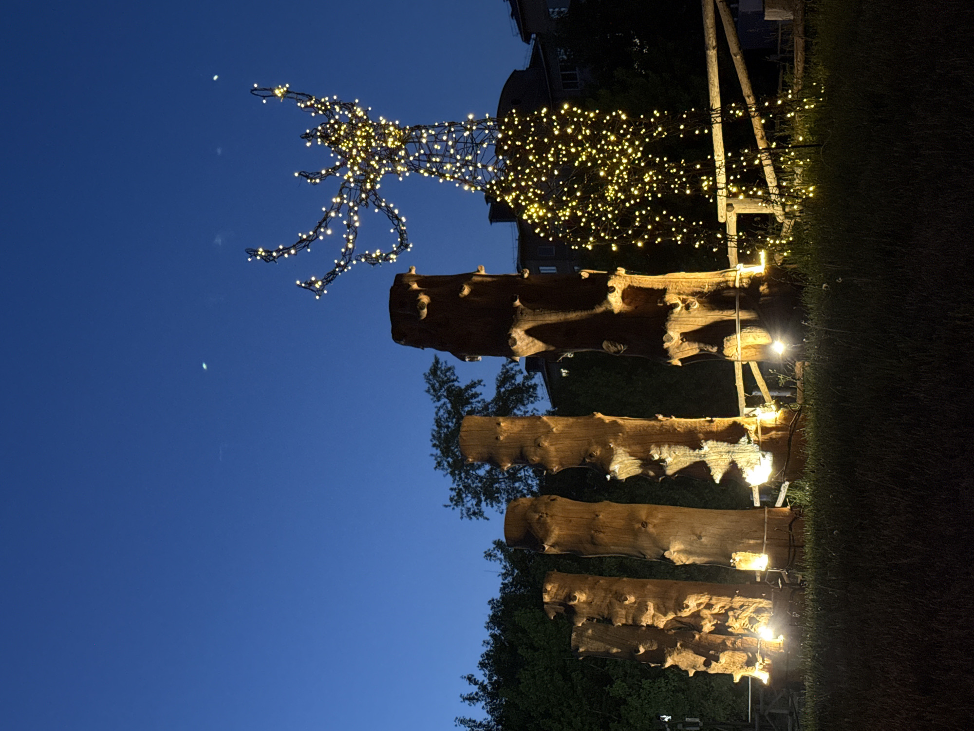 Evening art installations illuminate public spaces in Votkinsk, Russia